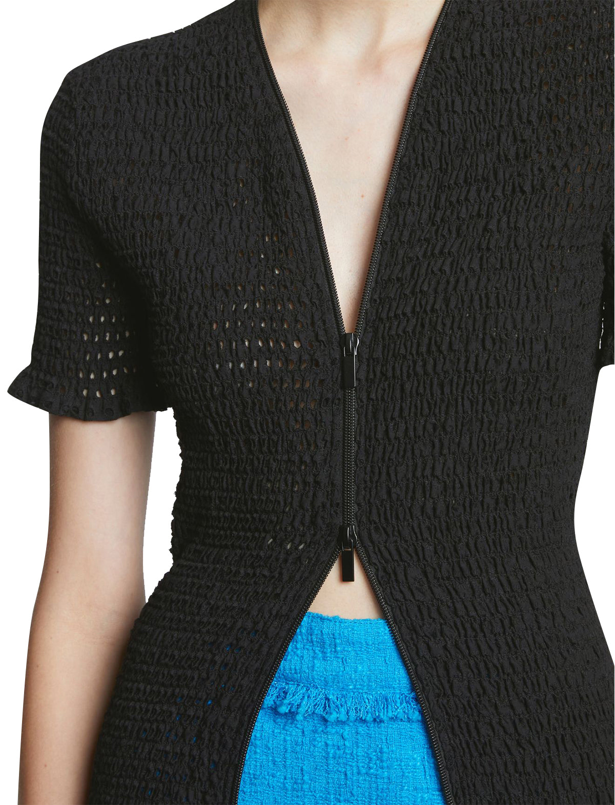 PROENZA SCHOULER WHITE LABEL Broderie Anglaise Top in Black