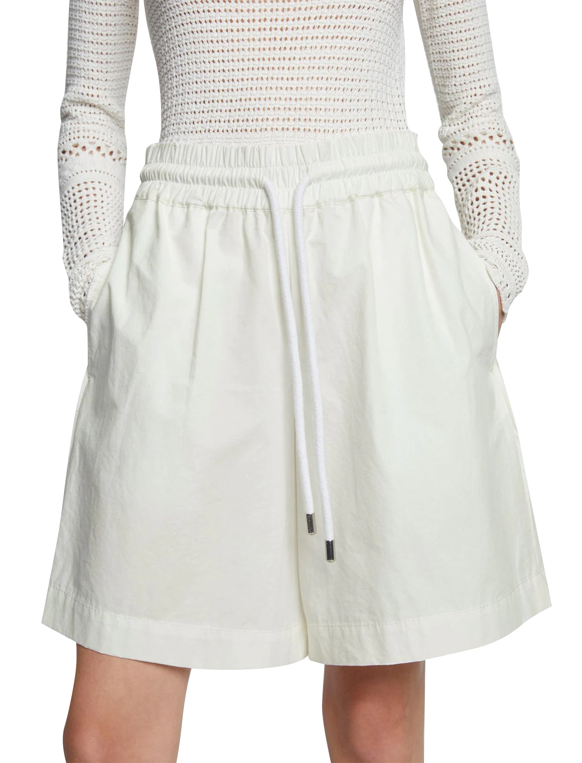 PROENZA SCHOULER WHITE LABEL Cotton Linen Shorts in Off White