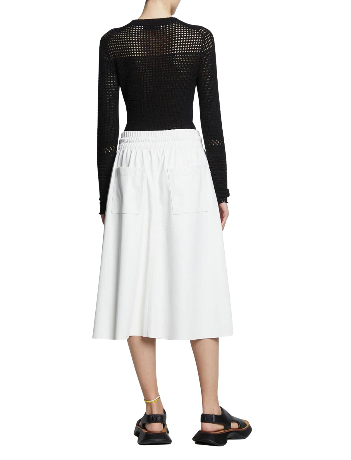 PROENZA SCHOULER WHITE LABEL Silk Cotton Pointelle Top in Black