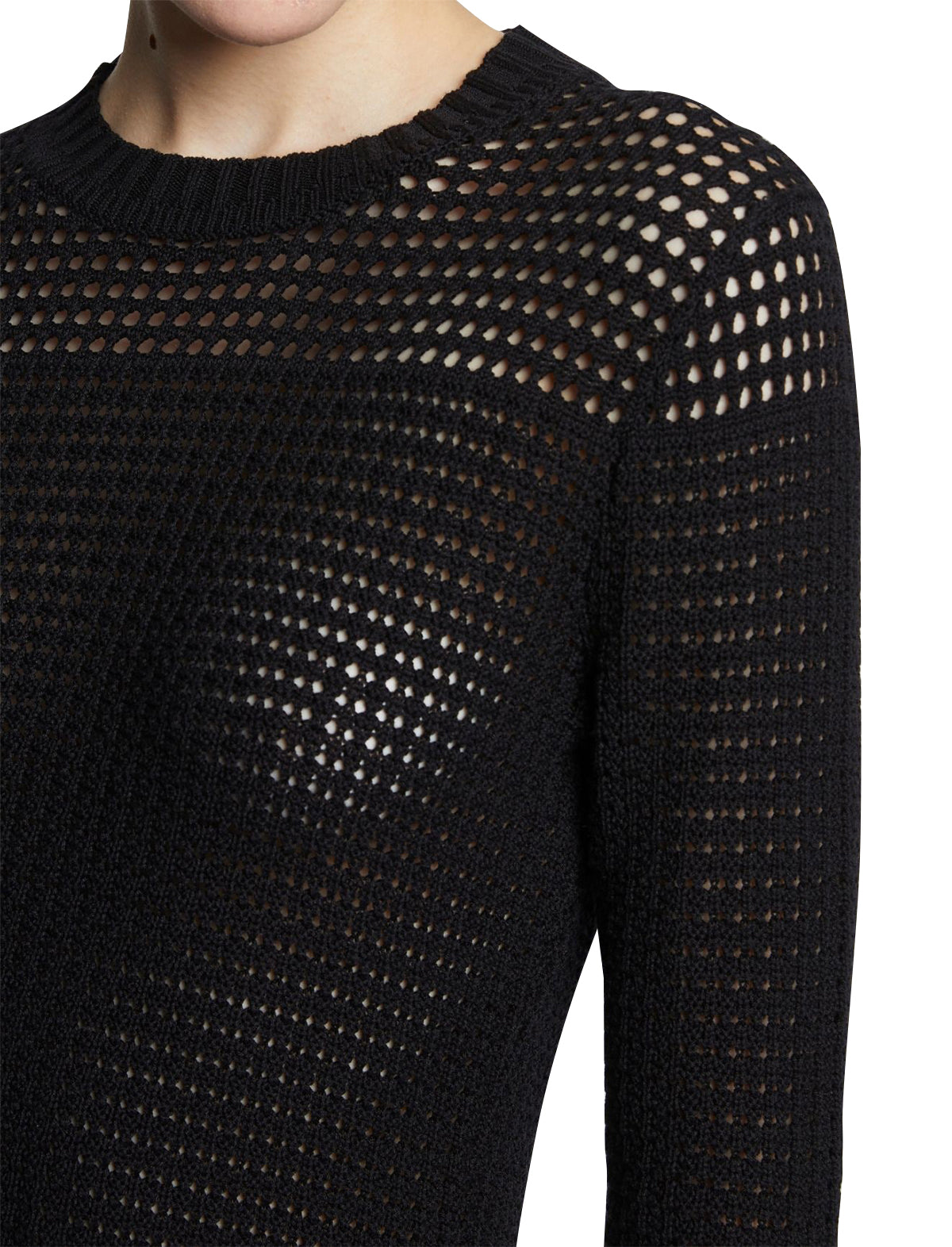 PROENZA SCHOULER WHITE LABEL Silk Cotton Pointelle Top in Black