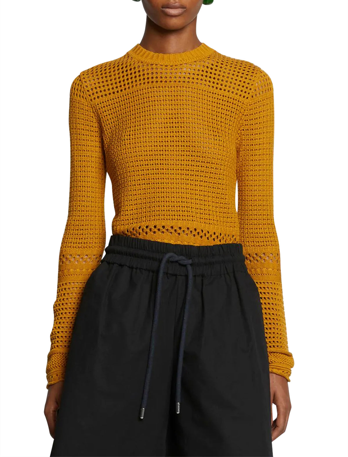 PROENZA SCHOULER WHITE LABEL Silk Cotton Pointelle Top in Goldenrod