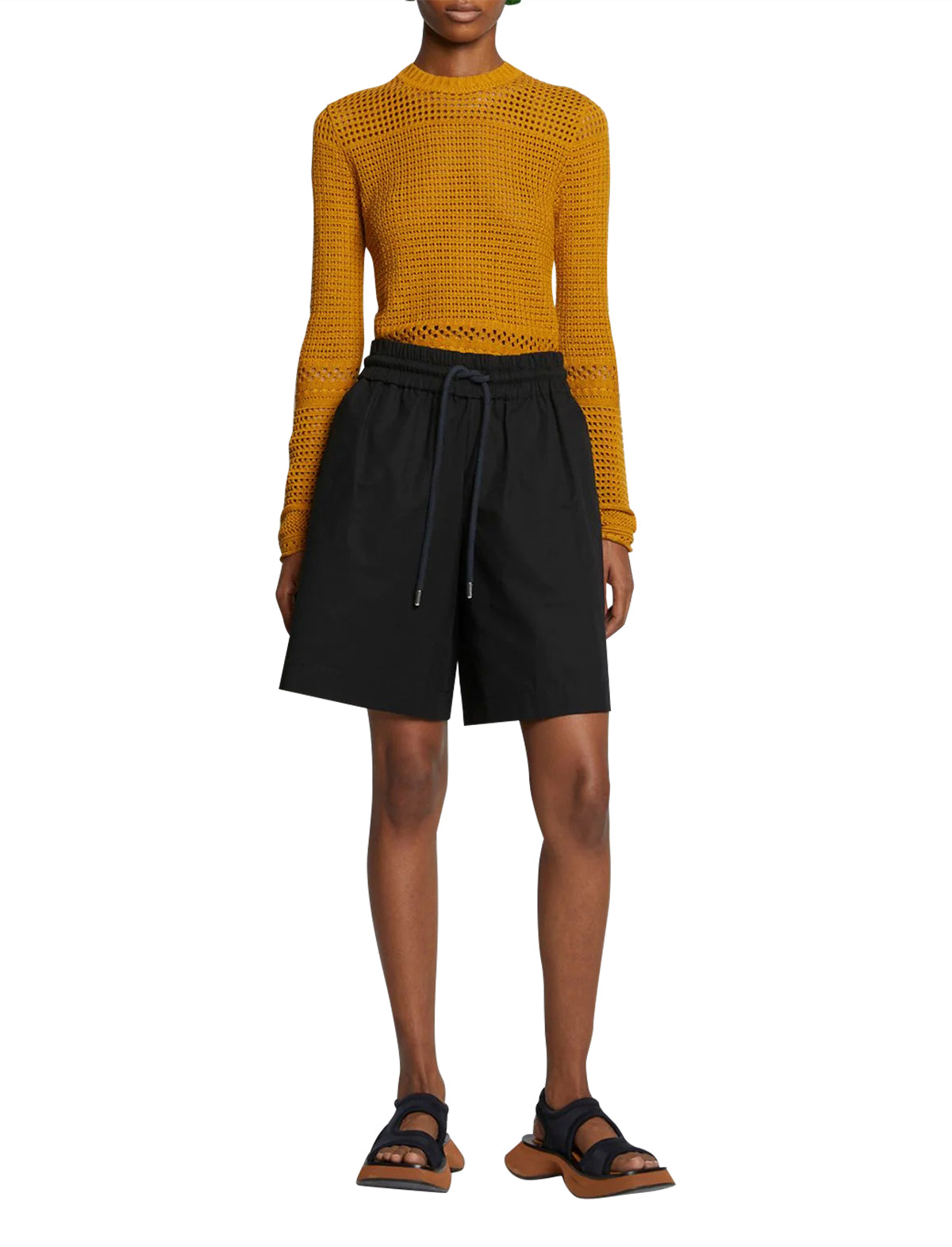 PROENZA SCHOULER WHITE LABEL Silk Cotton Pointelle Top in Goldenrod
