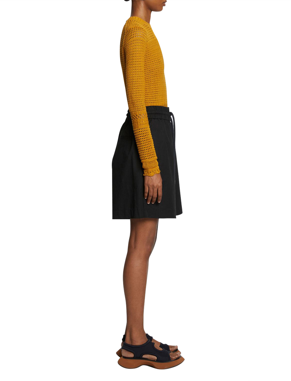 PROENZA SCHOULER WHITE LABEL Silk Cotton Pointelle Top in Goldenrod