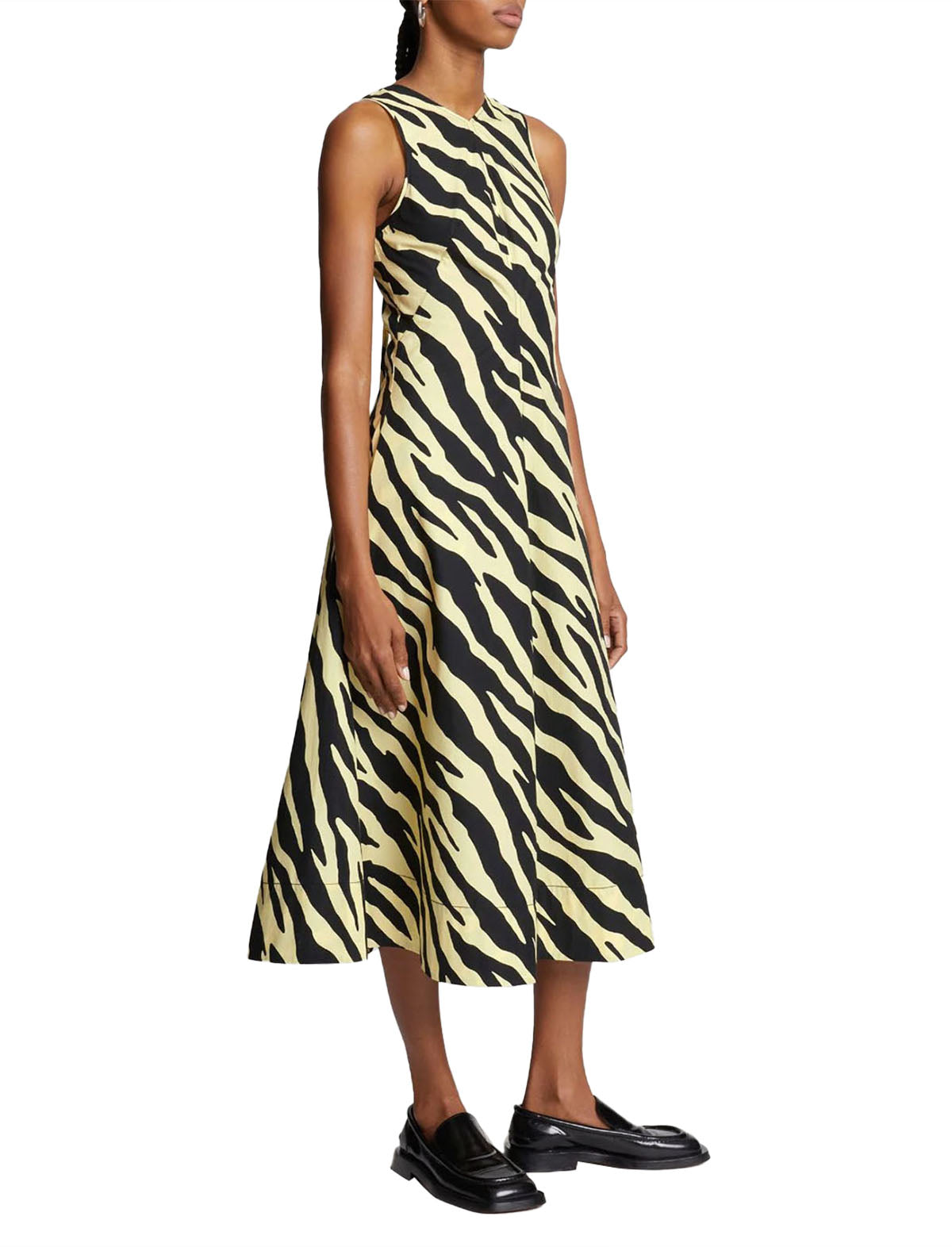 PROENZA SCHOULER WHITE LABEL Sleeveless Dress In Zebra Black/Butter