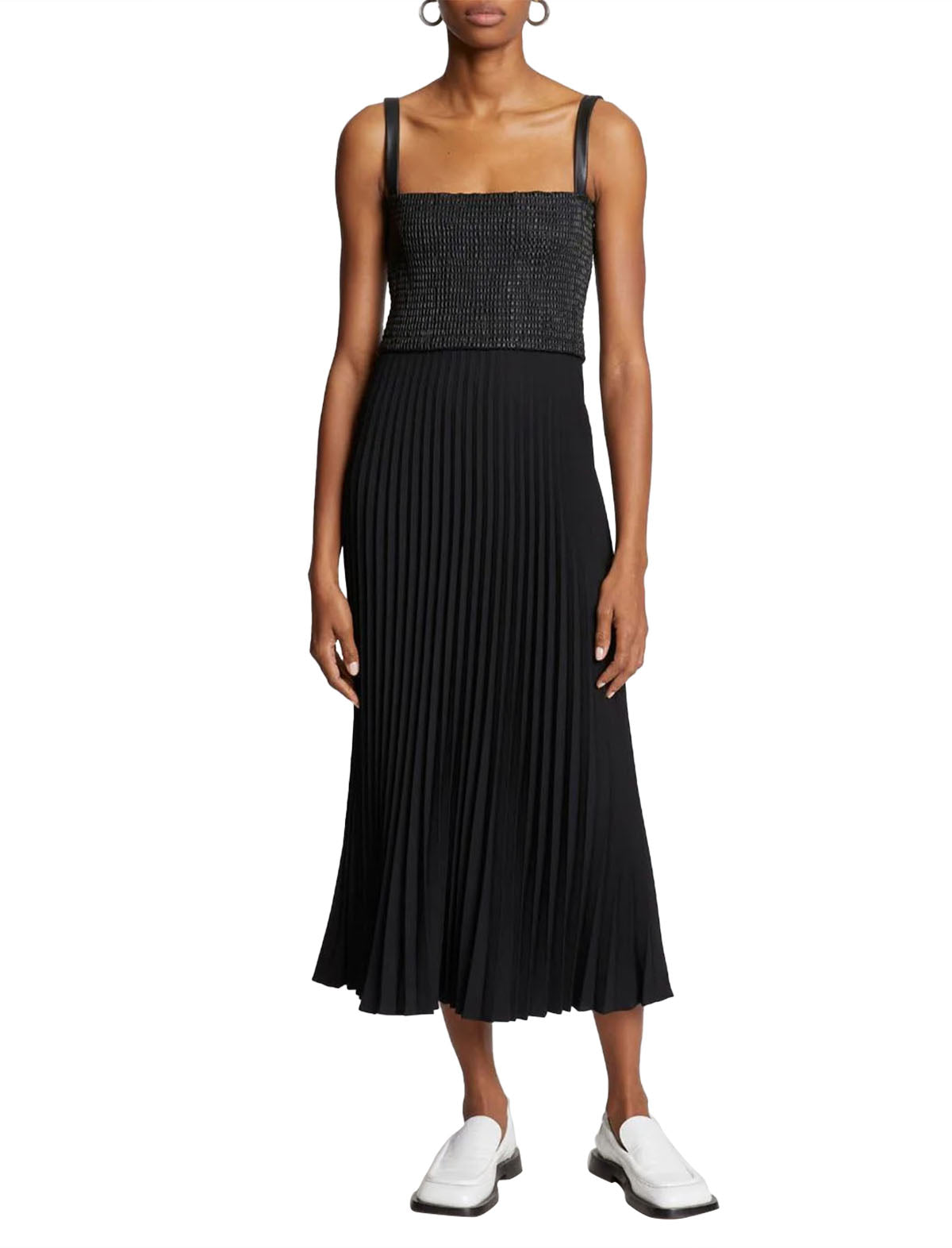 PROENZA SCHOULER WHITE LABEL Pleated Tank Dress In Black