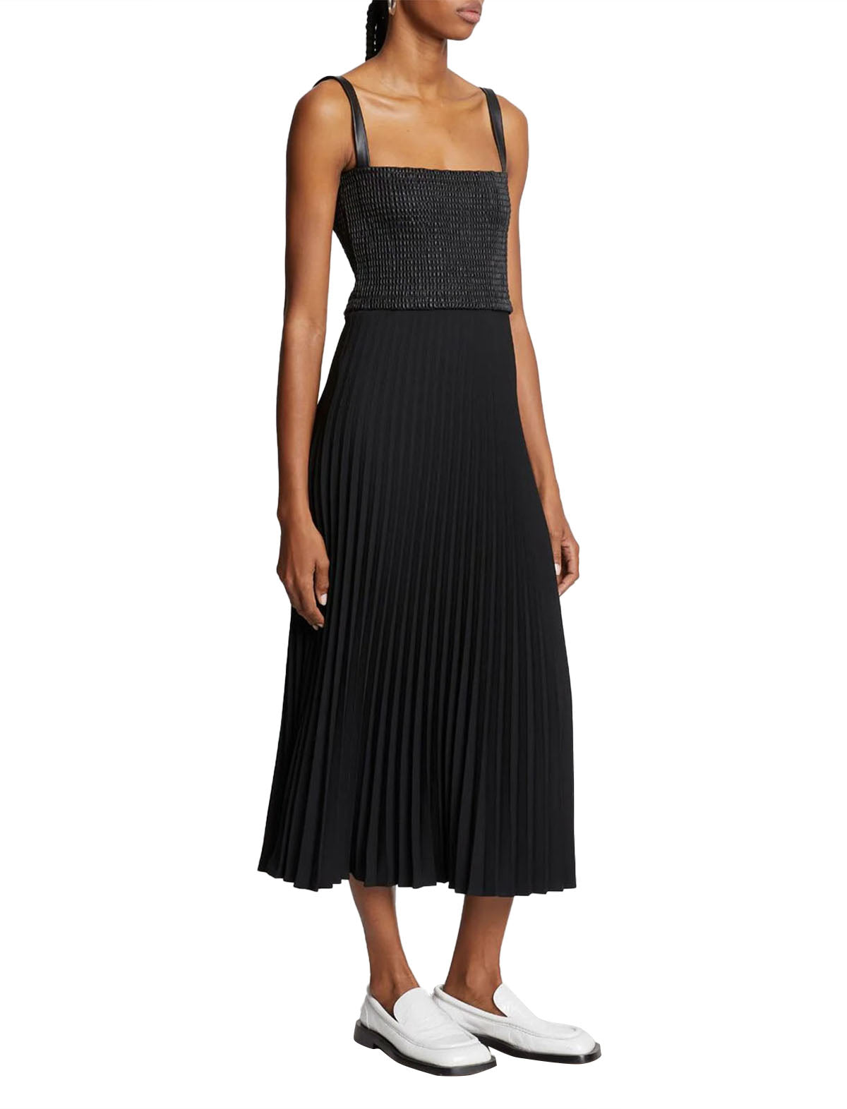PROENZA SCHOULER WHITE LABEL Pleated Tank Dress In Black
