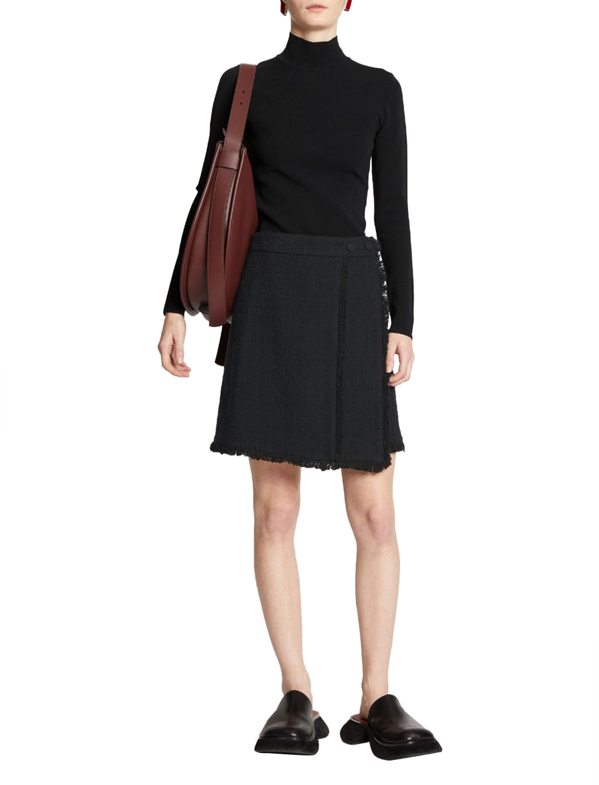 PROENZA SCHOULER WHITE LABEL Tweed Mini Skirt in Black
