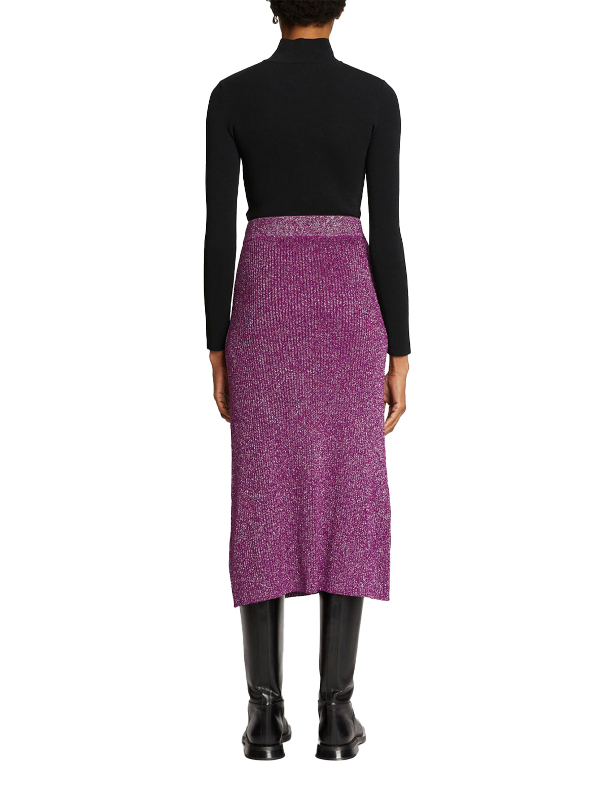 PROENZA SCHOULER WHITE LABEL Lurex Maxi Skirt in Magenta/Silver