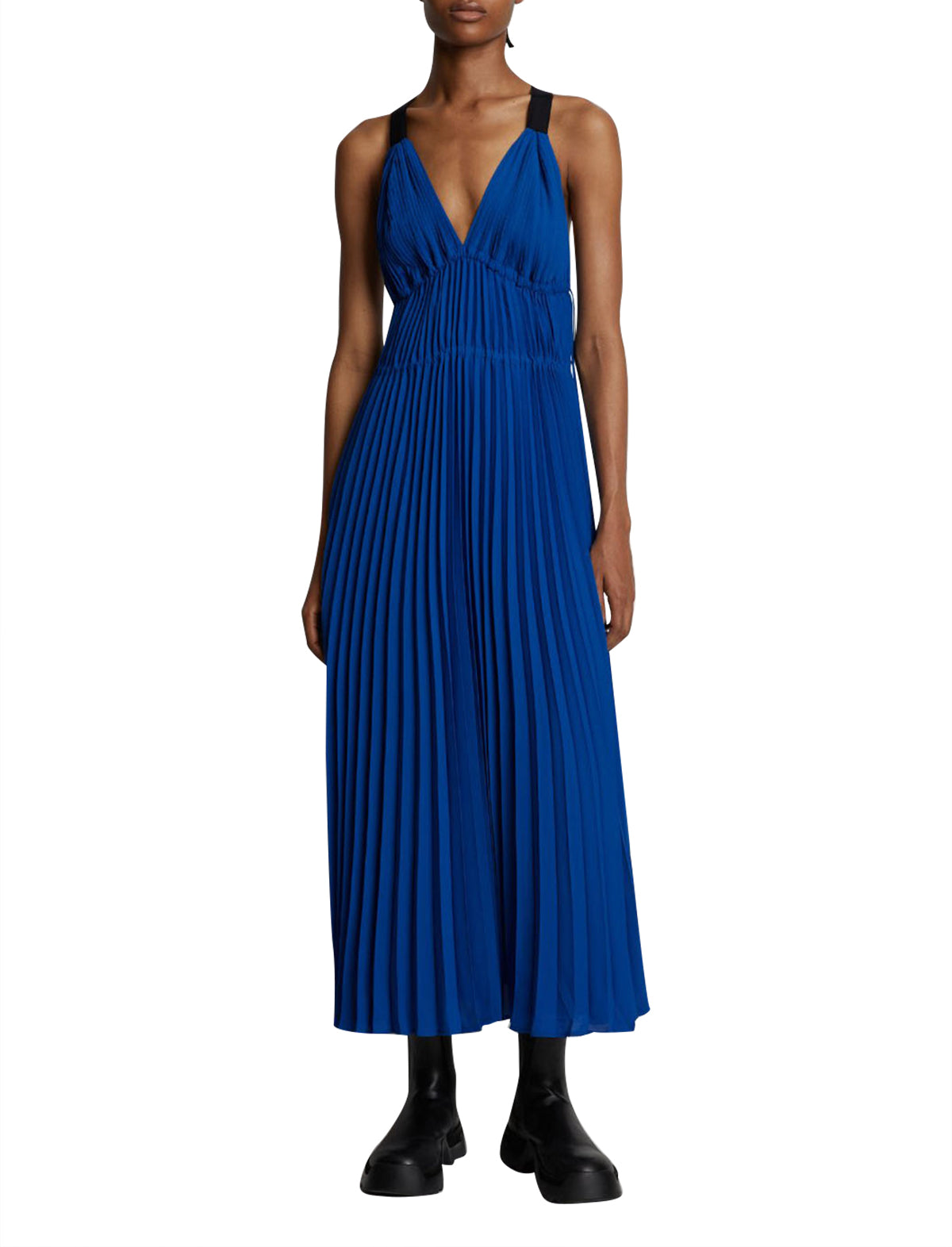 Proenza Schouler White Label Broomstick Pleated Tank Dress in Cerulean