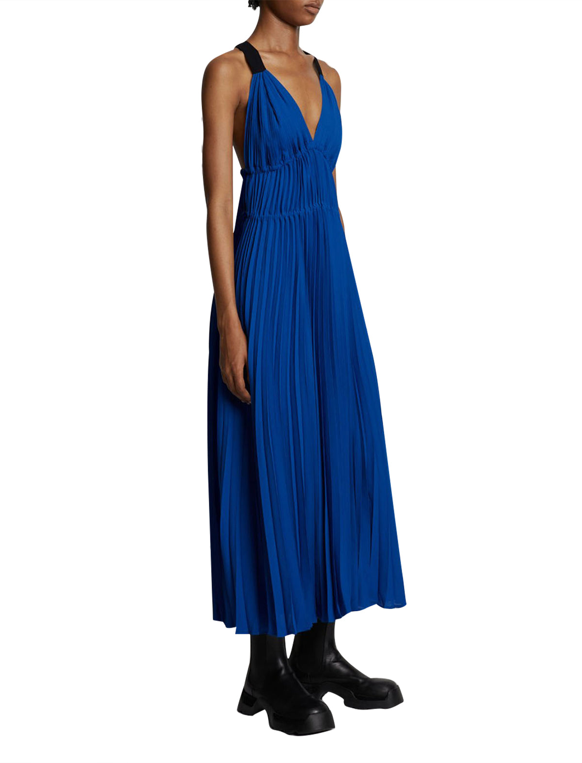 Proenza Schouler White Label Broomstick Pleated Tank Dress in Cerulean