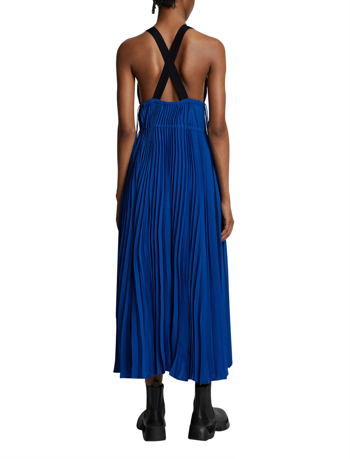 Proenza Schouler White Label Broomstick Pleated Tank Dress in Cerulean