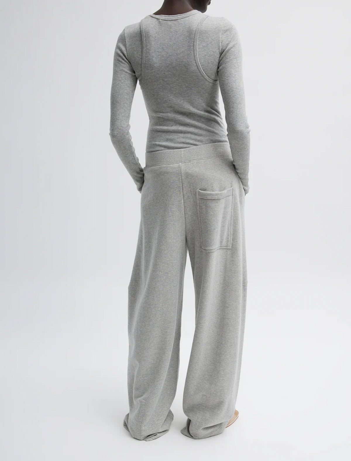 TIBI Winslow Sweatpant in Heather Grey