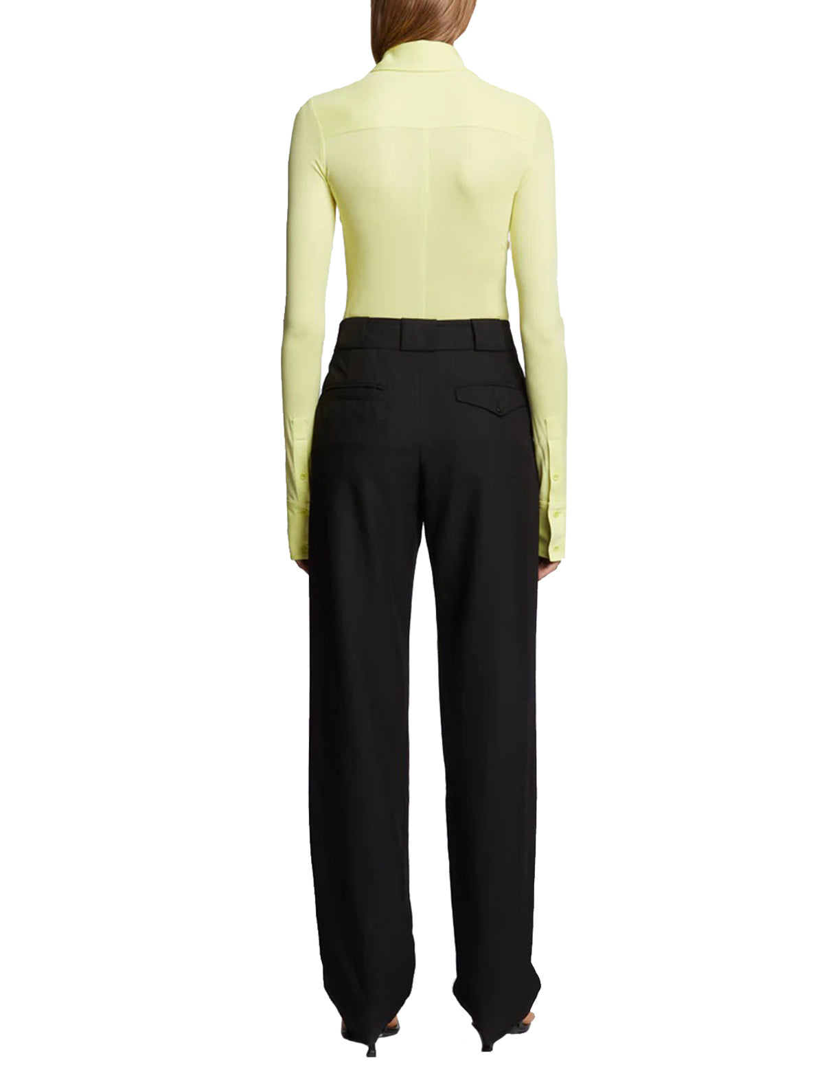 PROENZA SCHOULER WHITE LABEL Drapey Suiting Trouser in Black