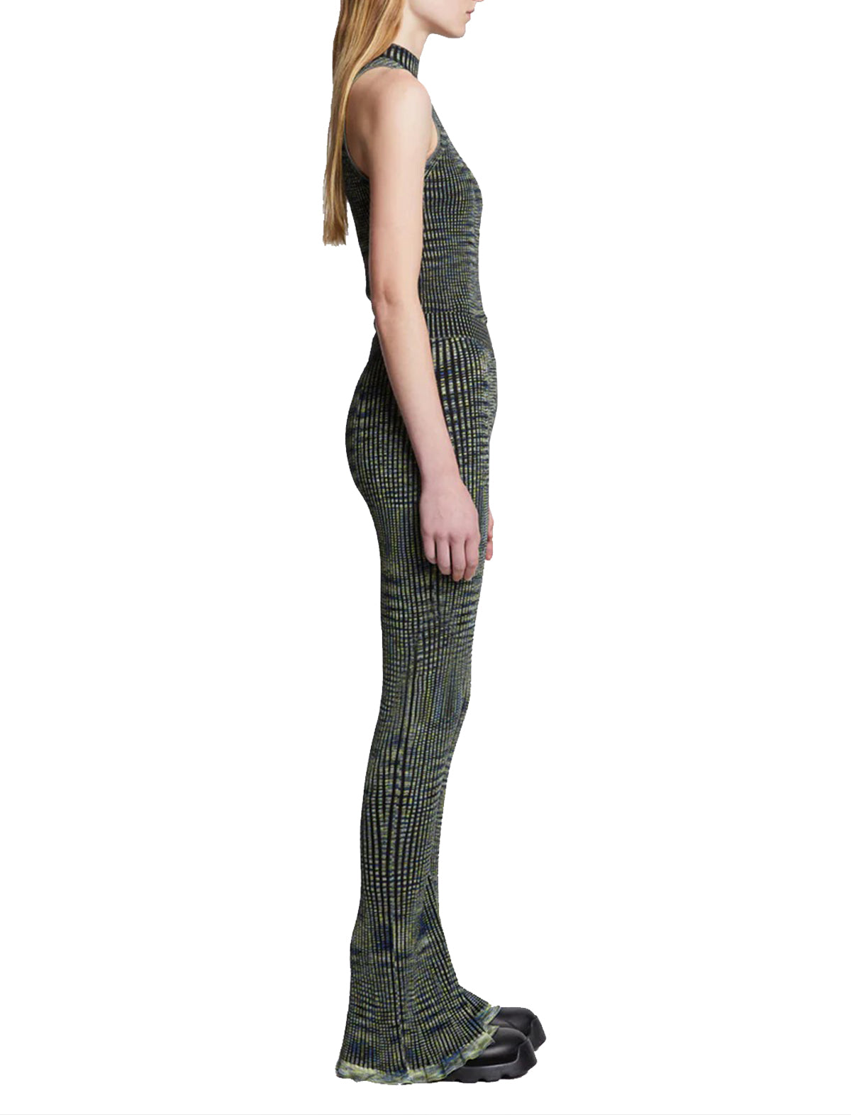 PROENZA SCHOULER WHITE LABEL Ribbed Knit Slim Pants in Space Dye