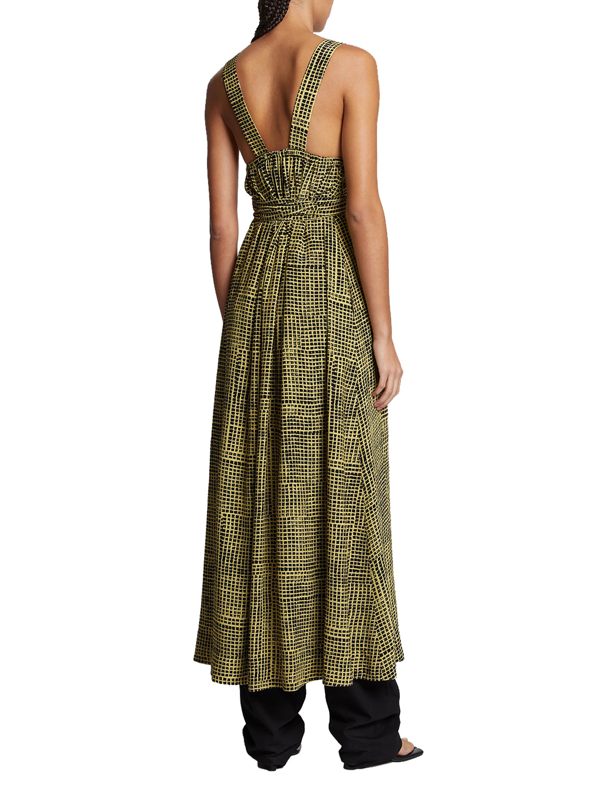 PROENZA SCHOULER WHITE LABEL Flou Crepe Maxi Dress in Matcha Print