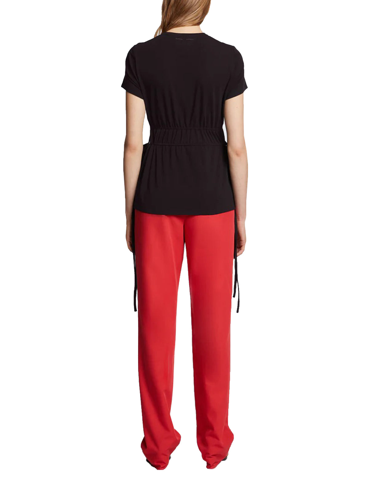 PROENZA SCHOULER WHITE LABEL Ruched Side Tie T-Shirt in Black
