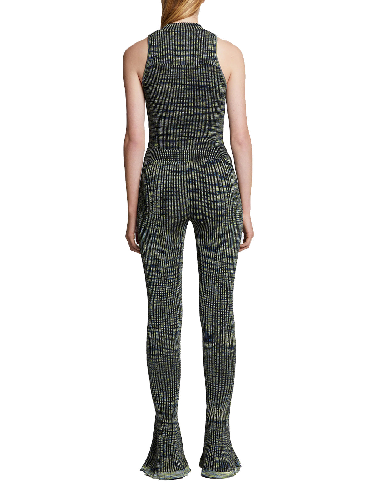 PROENZA SCHOULER WHITE LABEL Ribbed Knit Slim Pants in Space Dye