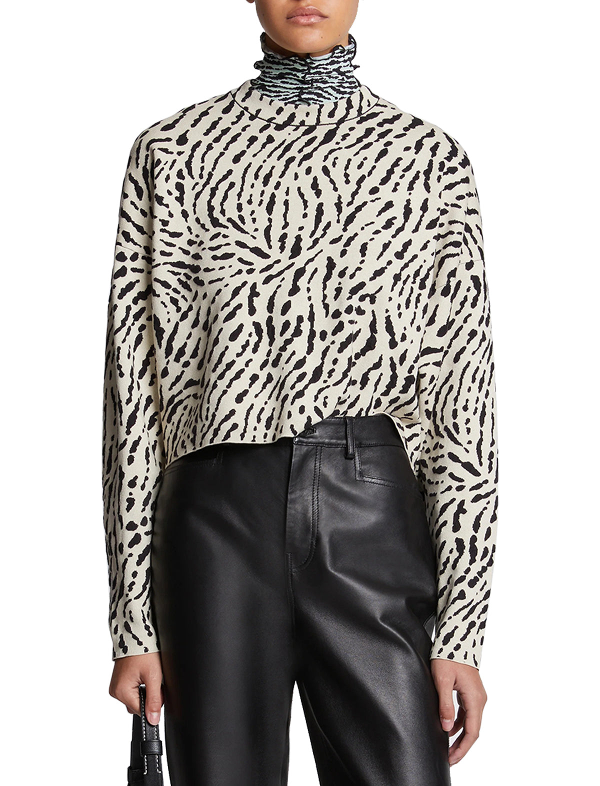 PROENZA SCHOULER WHITE LABEL Silk-Blend Jacquard Sweater In Animal Print