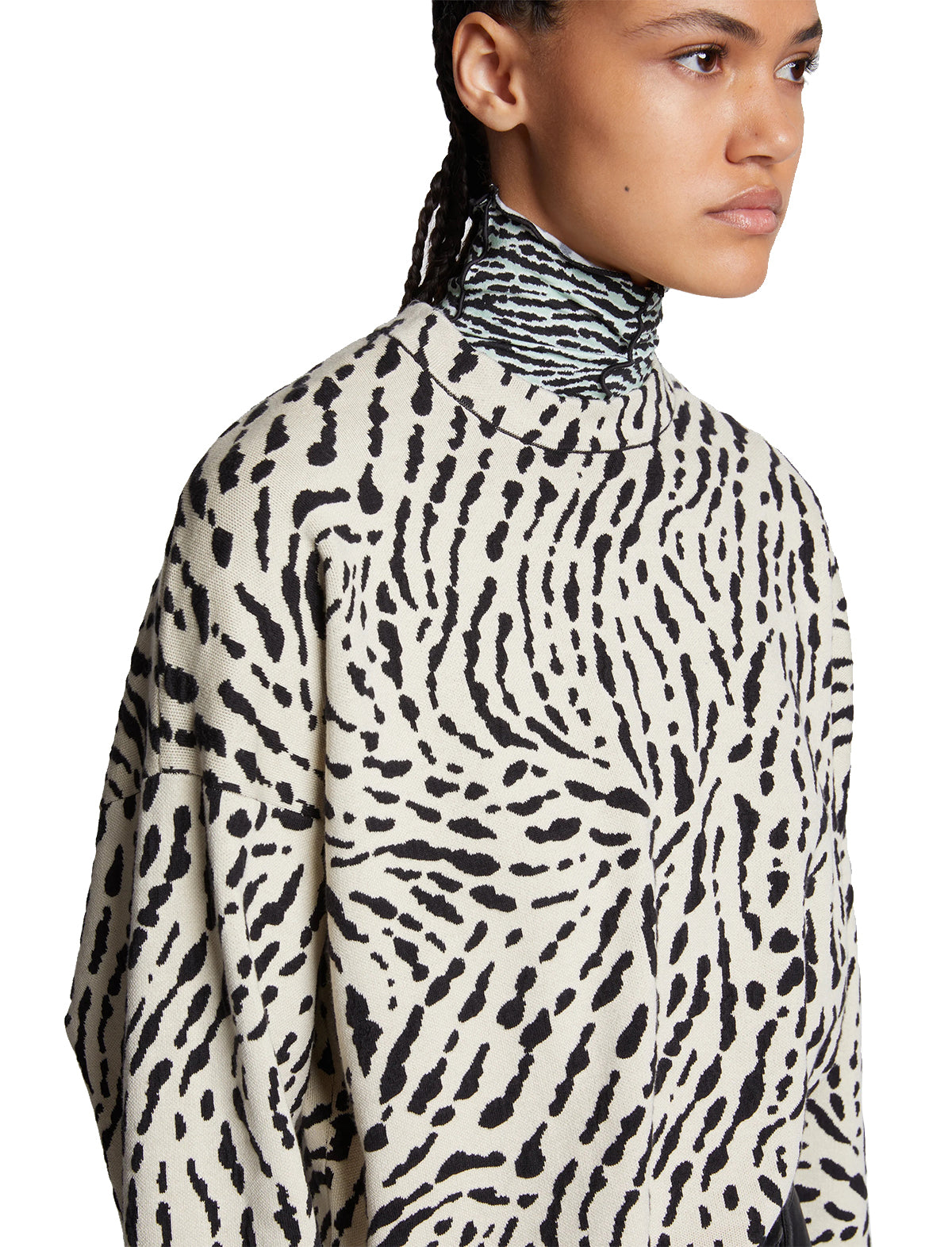 PROENZA SCHOULER WHITE LABEL Silk-Blend Jacquard Sweater In Animal Print