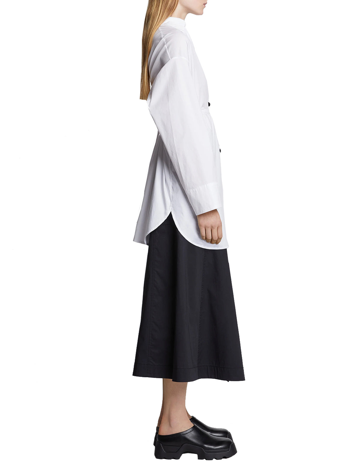 PROENZA SCHOULER WHITE LABEL Soft Poplin Shirt Dress in Off White