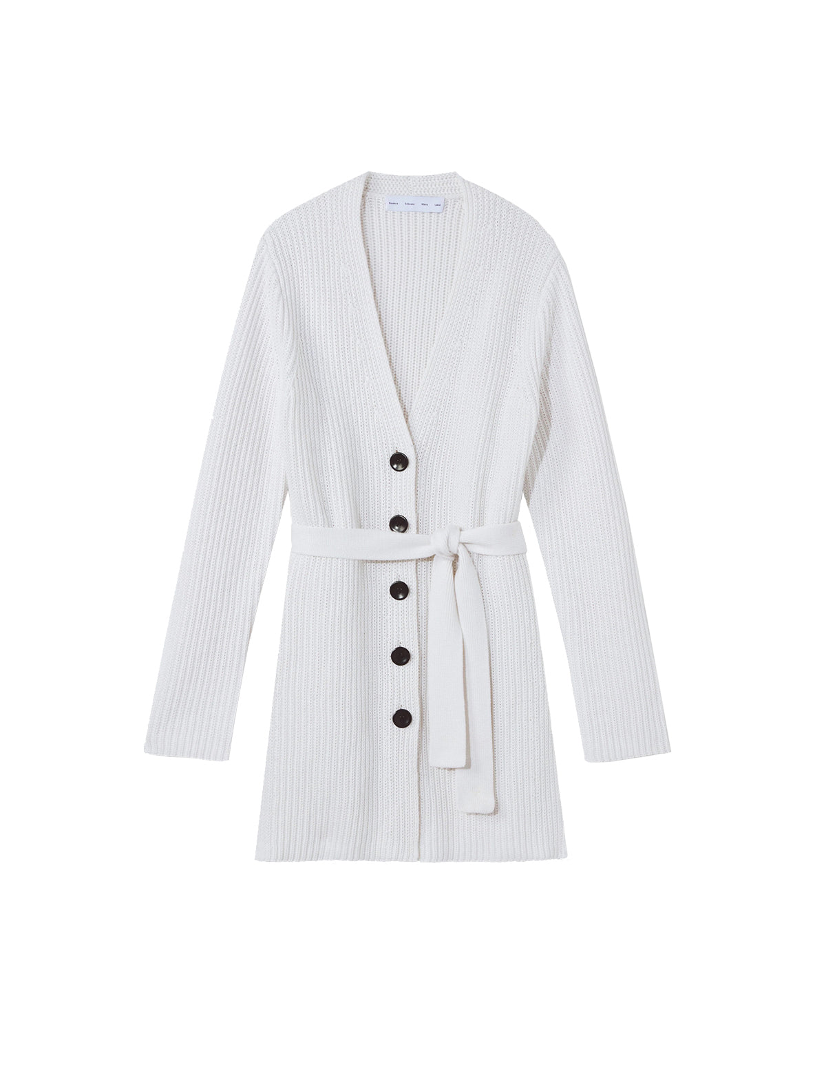 PROENZA SCHOULER WHITE LABEL Ribbed Cotton Cashmere Cardigan In Off White