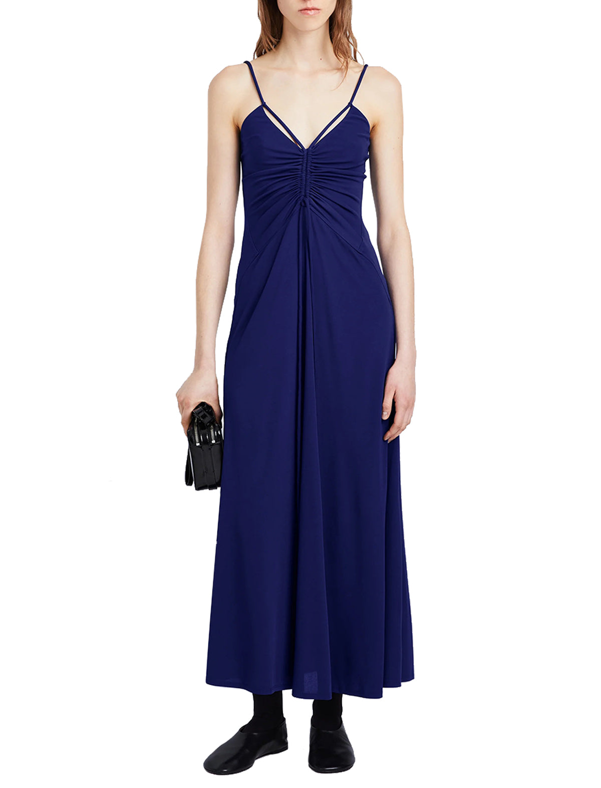 PROENZA SCHOULER WHITE LABEL Ruched Jersey Midi Dress in Blueberry
