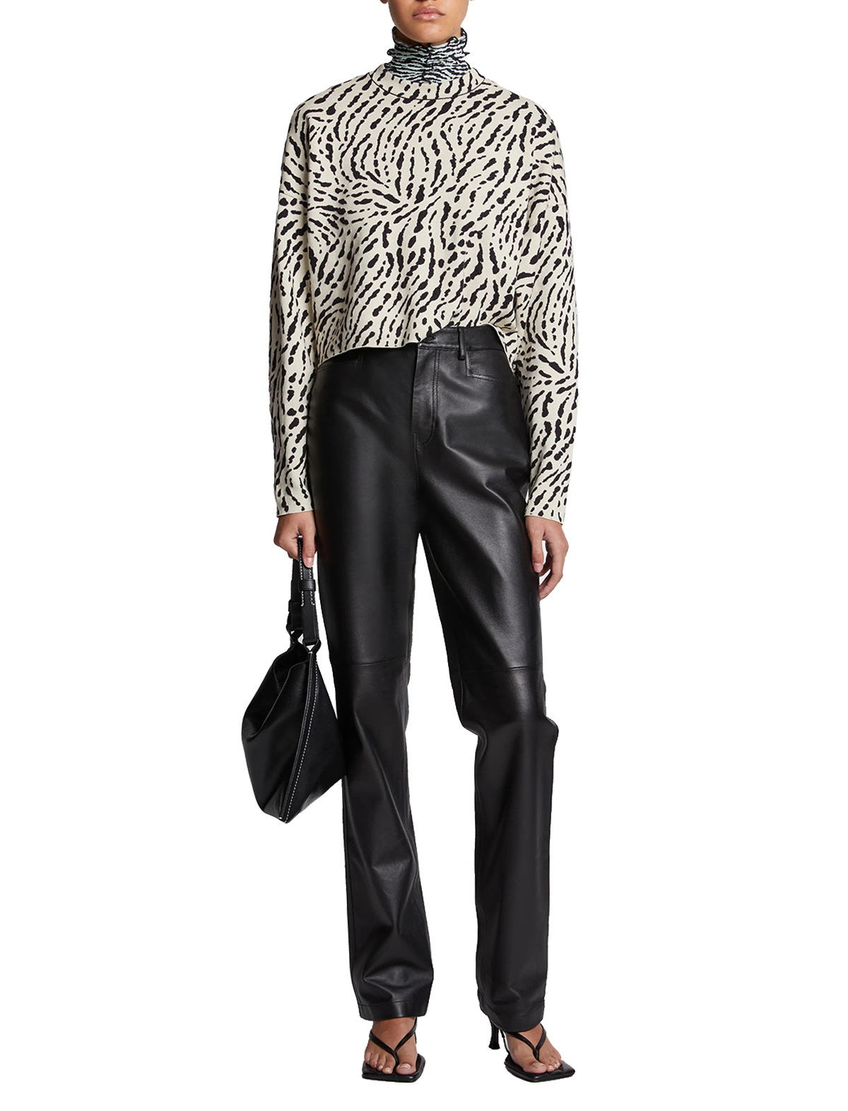 PROENZA SCHOULER WHITE LABEL Silk-Blend Jacquard Sweater In Animal Print