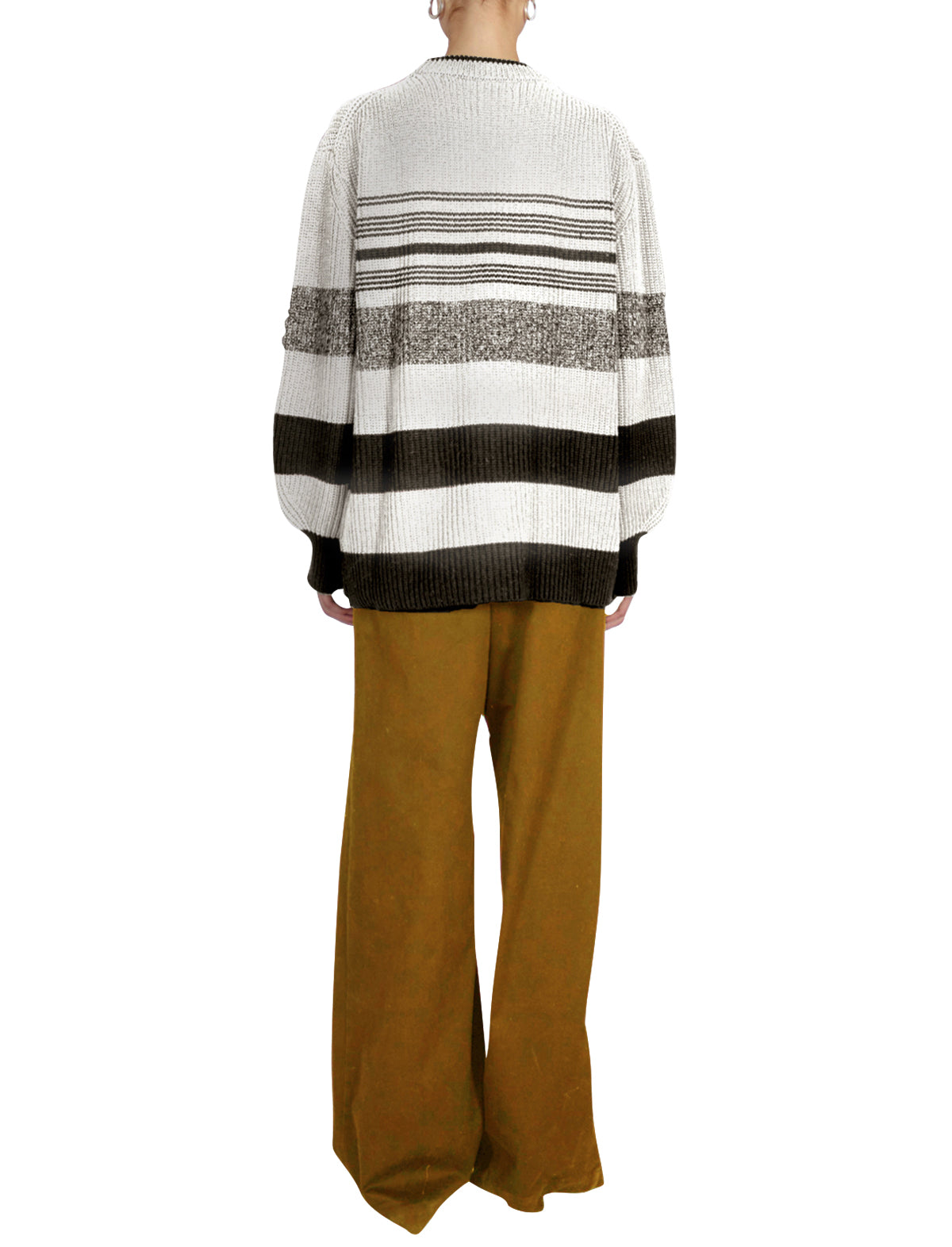PROENZA SCHOULER WHITE LABEL Lofty Stripe Oversized Sweater in Cream