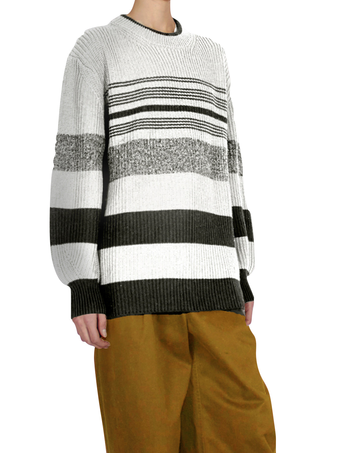 PROENZA SCHOULER WHITE LABEL Lofty Stripe Oversized Sweater in Cream