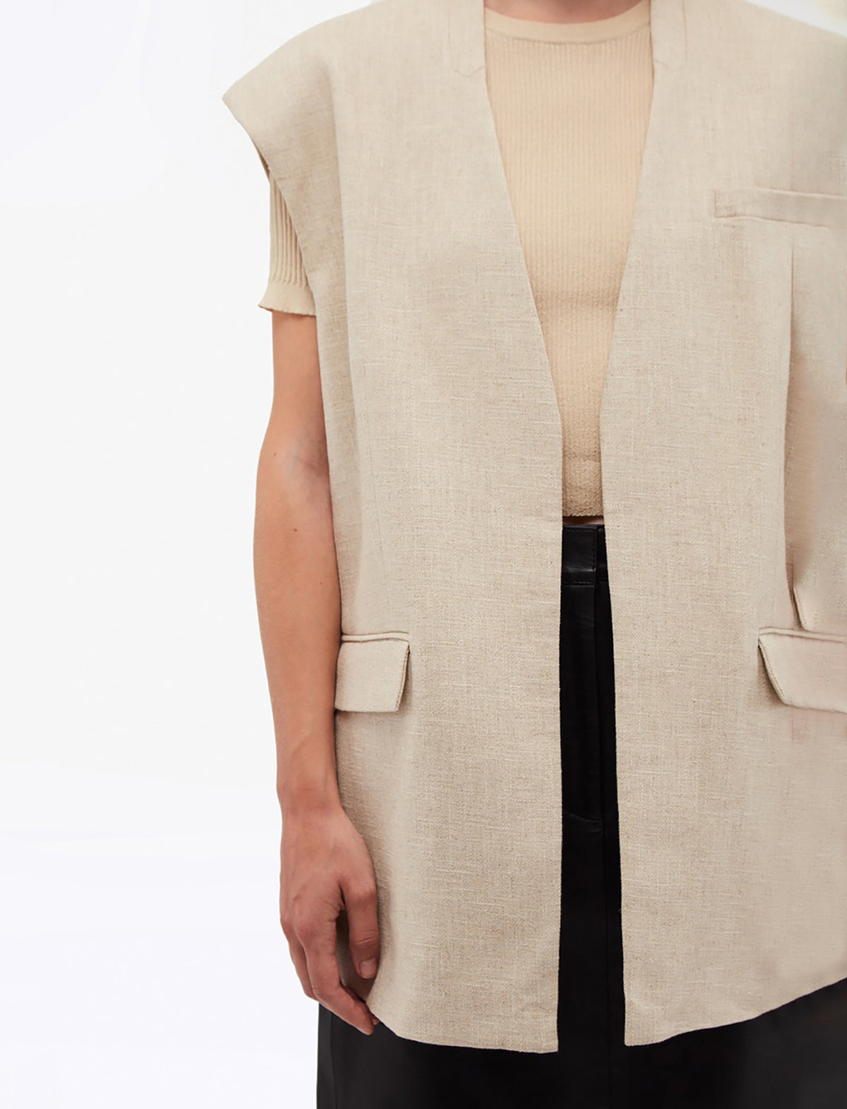 REMAIN Oversized Vest in Tofu Beige