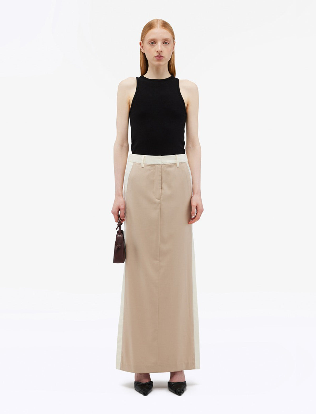 REMAIN Two Color Maxi Skirt in Safari Comb