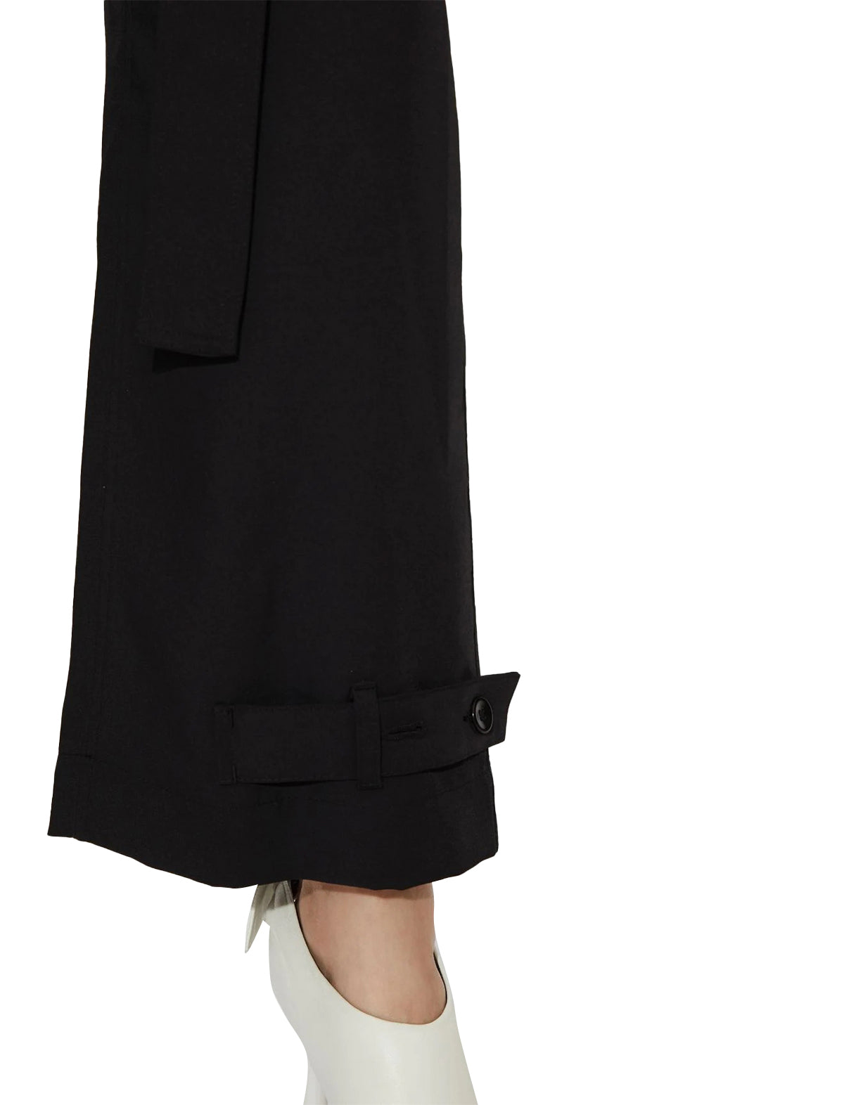 PROENZA SCHOULER WHITE LABEL Rumpled Piqué Belted Pants in Black