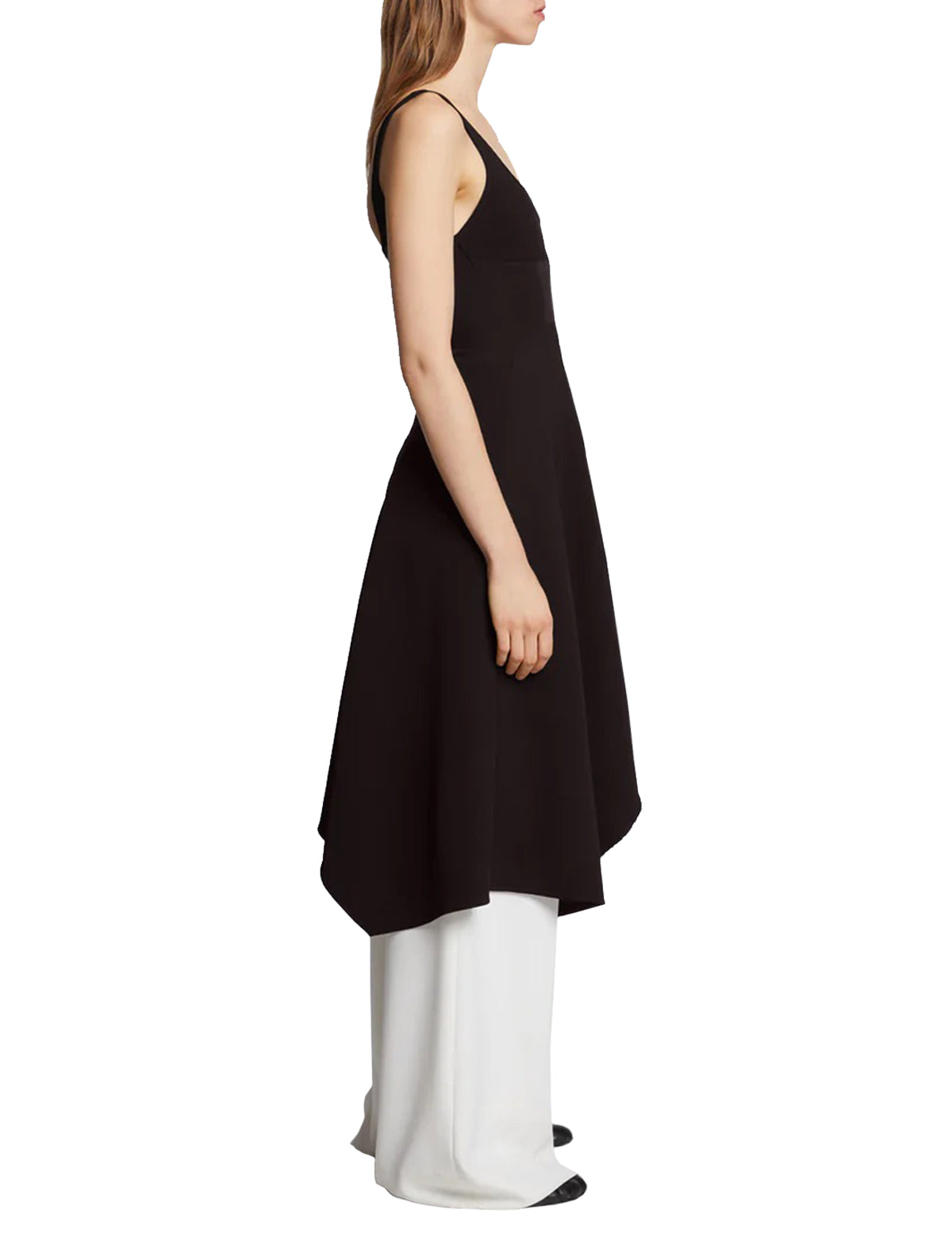 PROENZA SCHOULER WHITE LABEL Barre Aymmetrical Knit Dress in Black