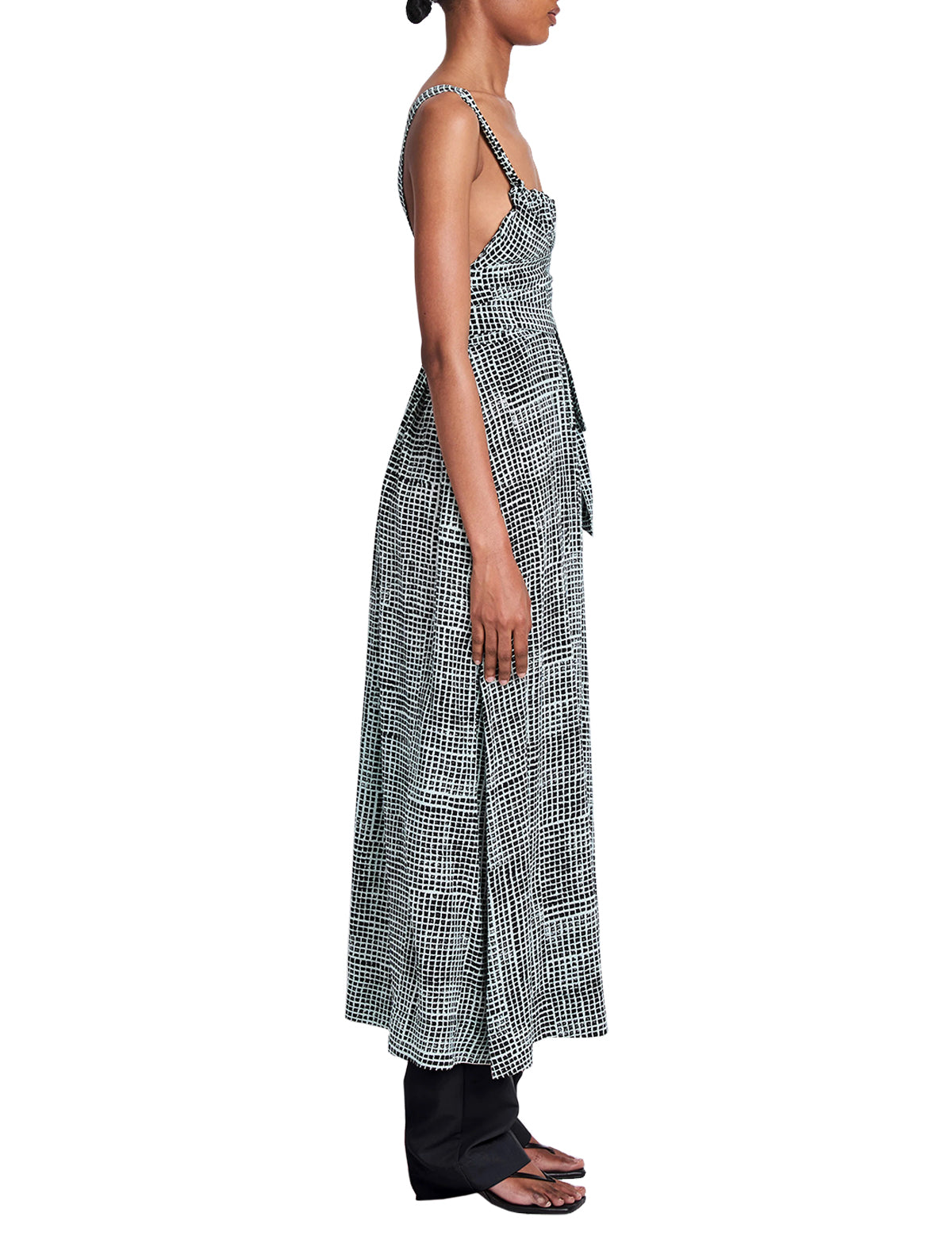 PROENZA SCHOULER WHITE LABEL Flou Crepe Maxi Dress in Paper Mint Print