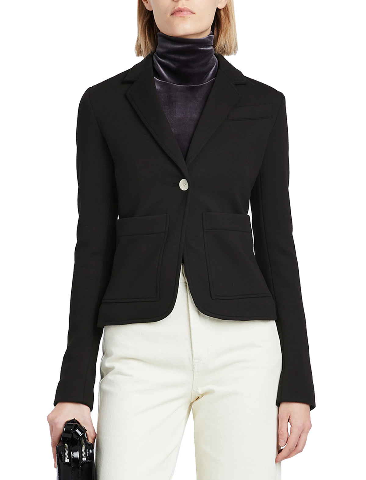 PROENZA SCHOULER WHITE LABEL Jersey Suiting Blazer in Black