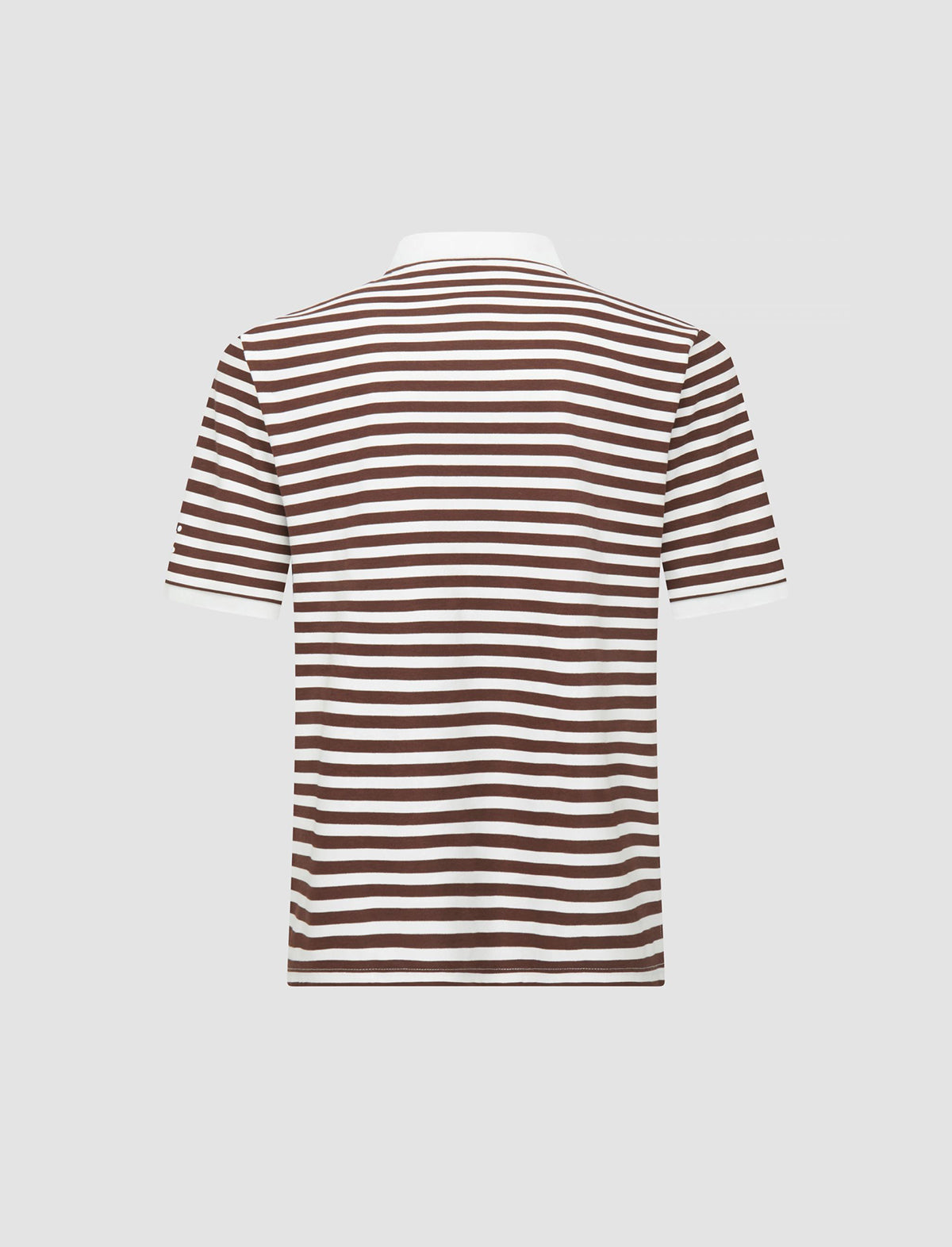 MANORS GOLF Striped Pique Polo in Cream / Brown