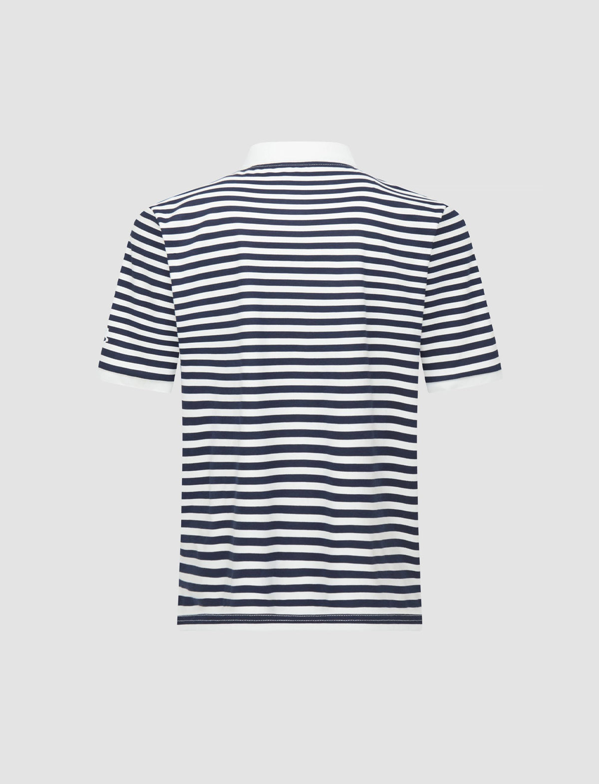 MANORS GOLF Striped Pique Polo in Cream / Navy