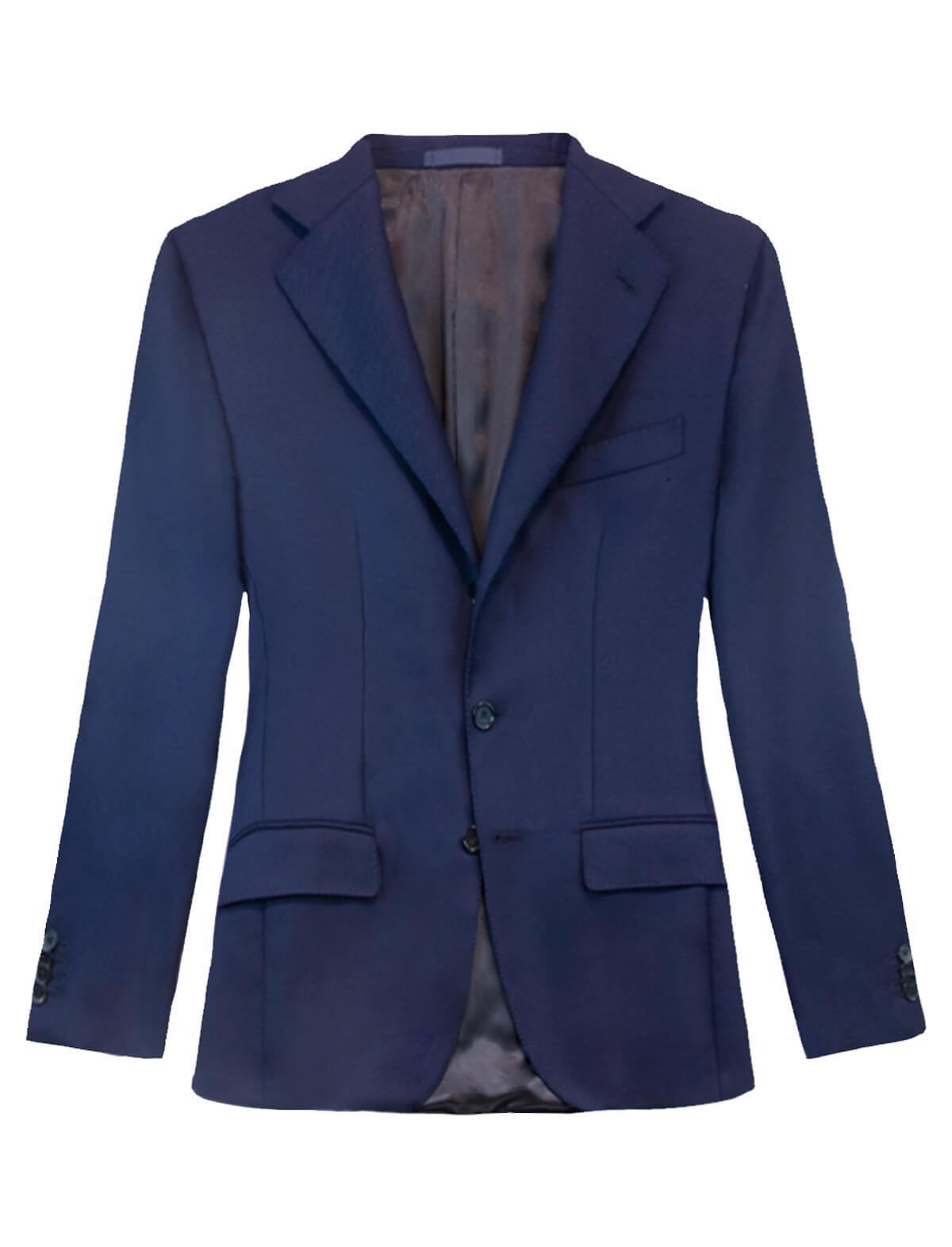 CARUSO Single-Breasted Twill Wool Blazer in Navy | CLOSET Singapore
