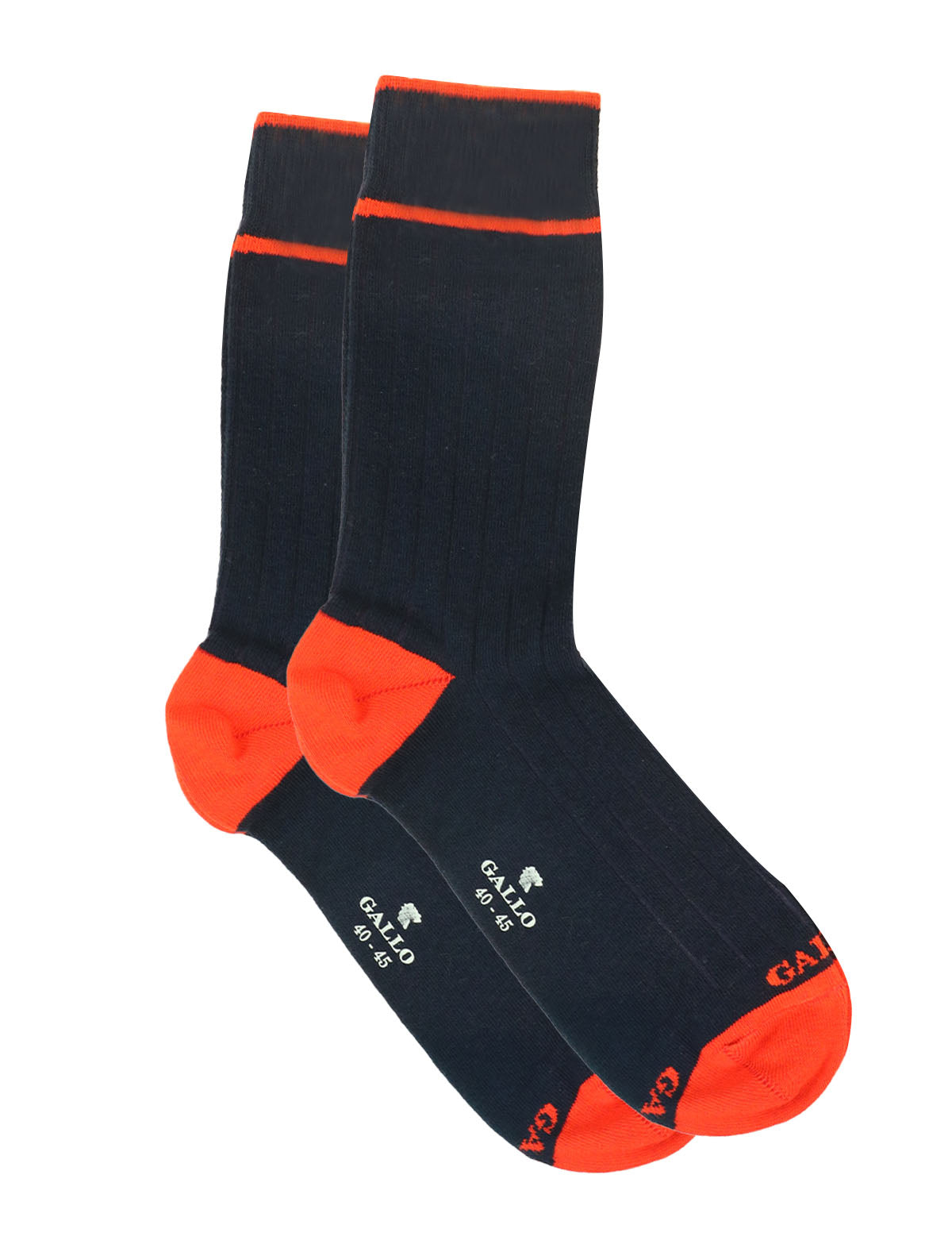Gallo Socks in Navy Pinstripes w/ Red Contrast