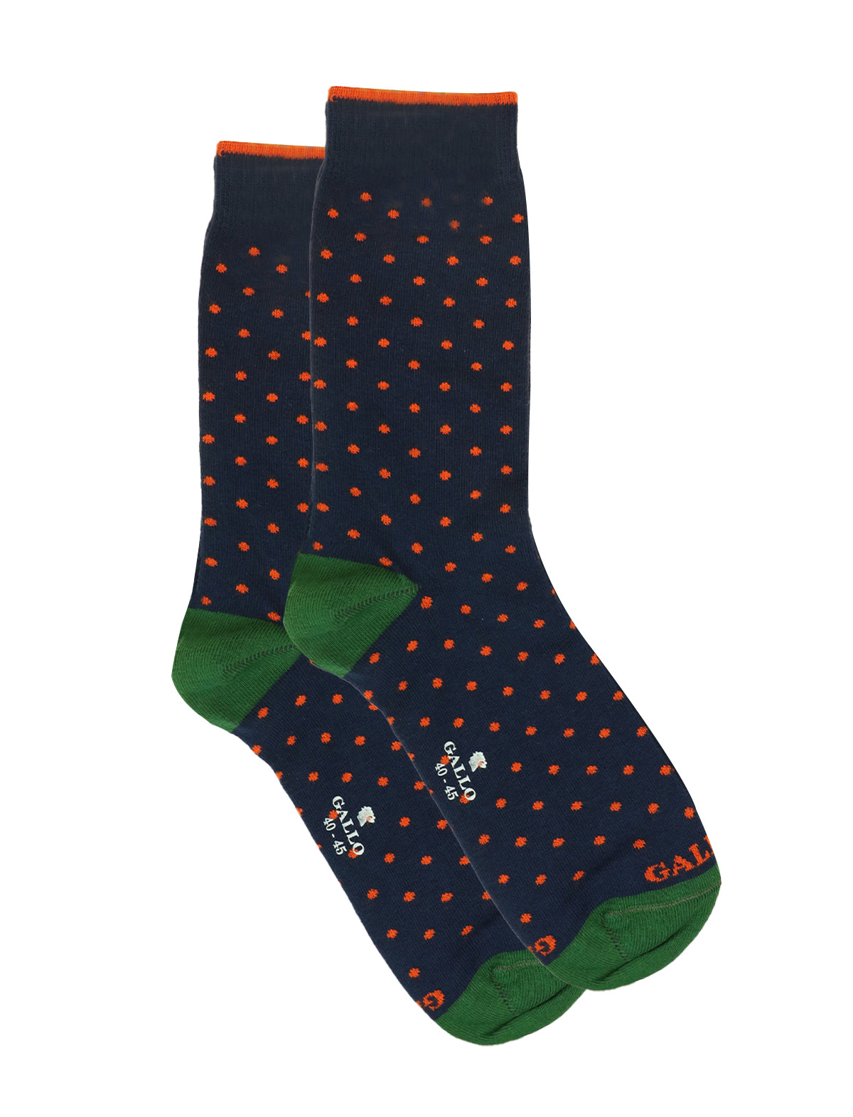 Gallo Socks in Navy w/ Red Polka Dots