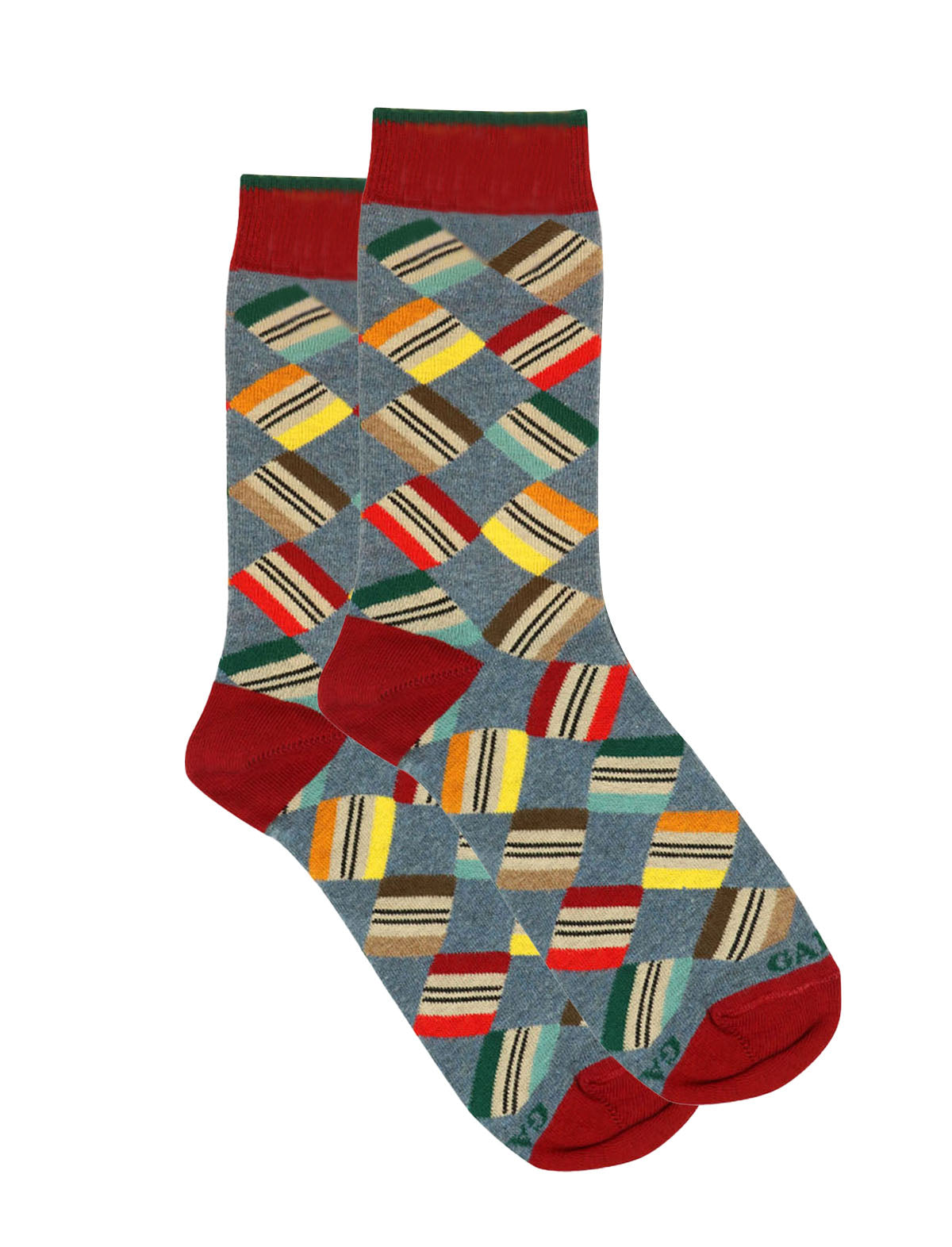 Gallo Socks in Denim w/ Multi-Coloured Print