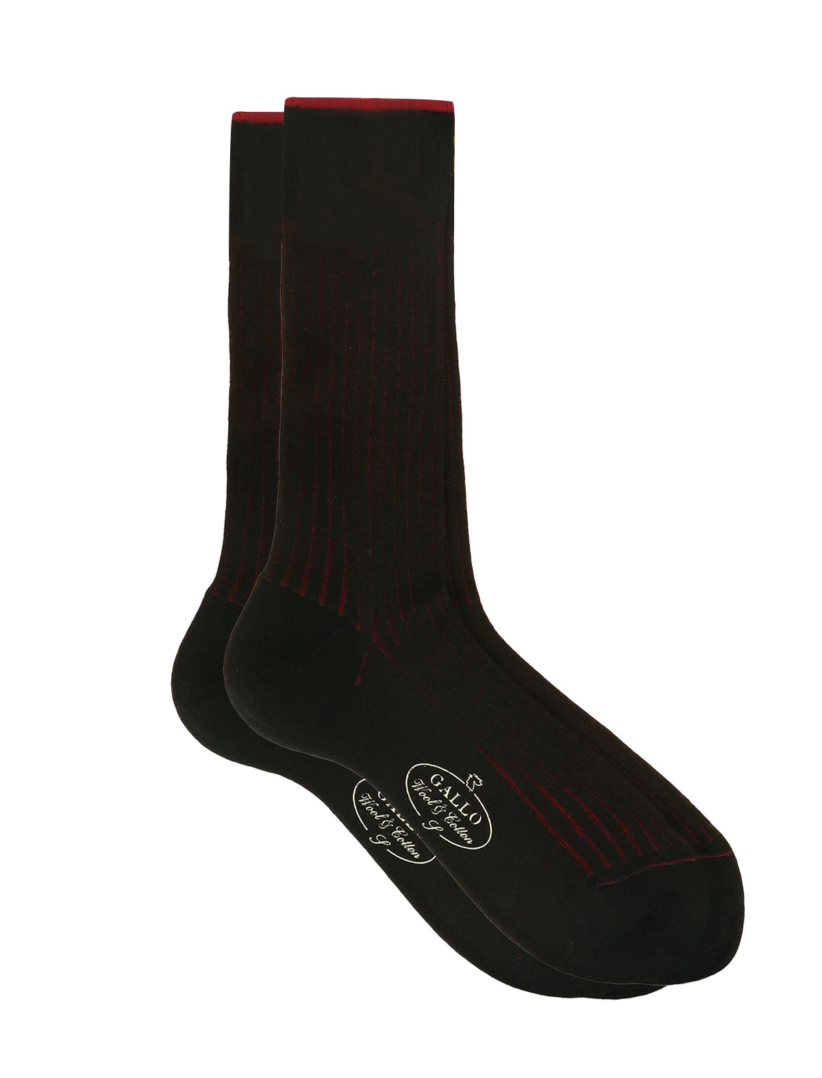 Gallo Socks in Black w/ Red Pinstripes