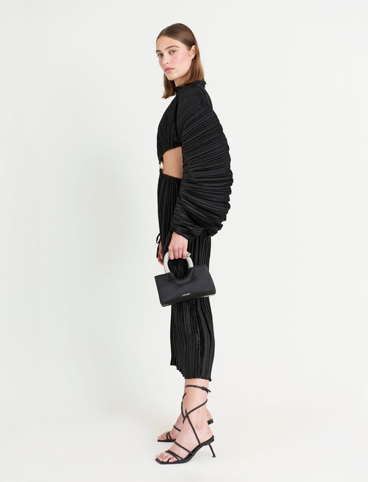 CULT GAIA Akilah Pleated Dress in Black