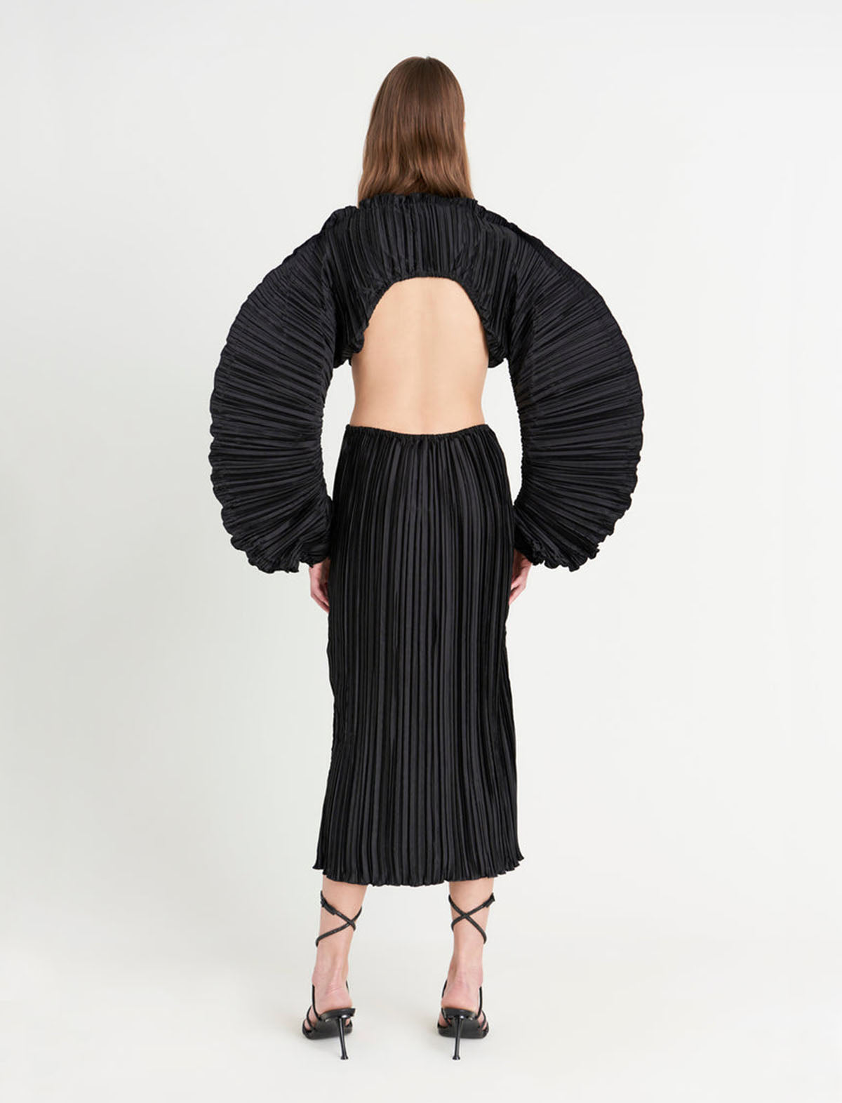 CULT GAIA Akilah Pleated Dress in Black