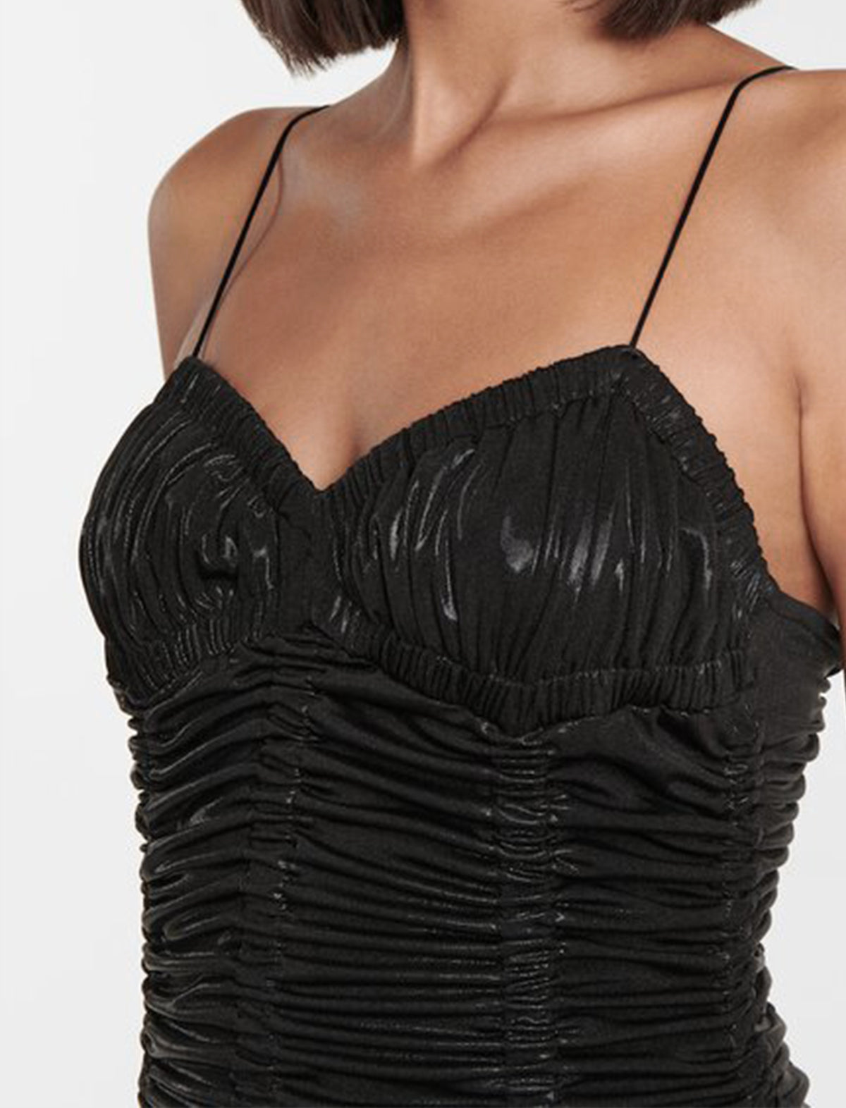 ROTATE Birger Christensen Aria Ruched Dress in Black