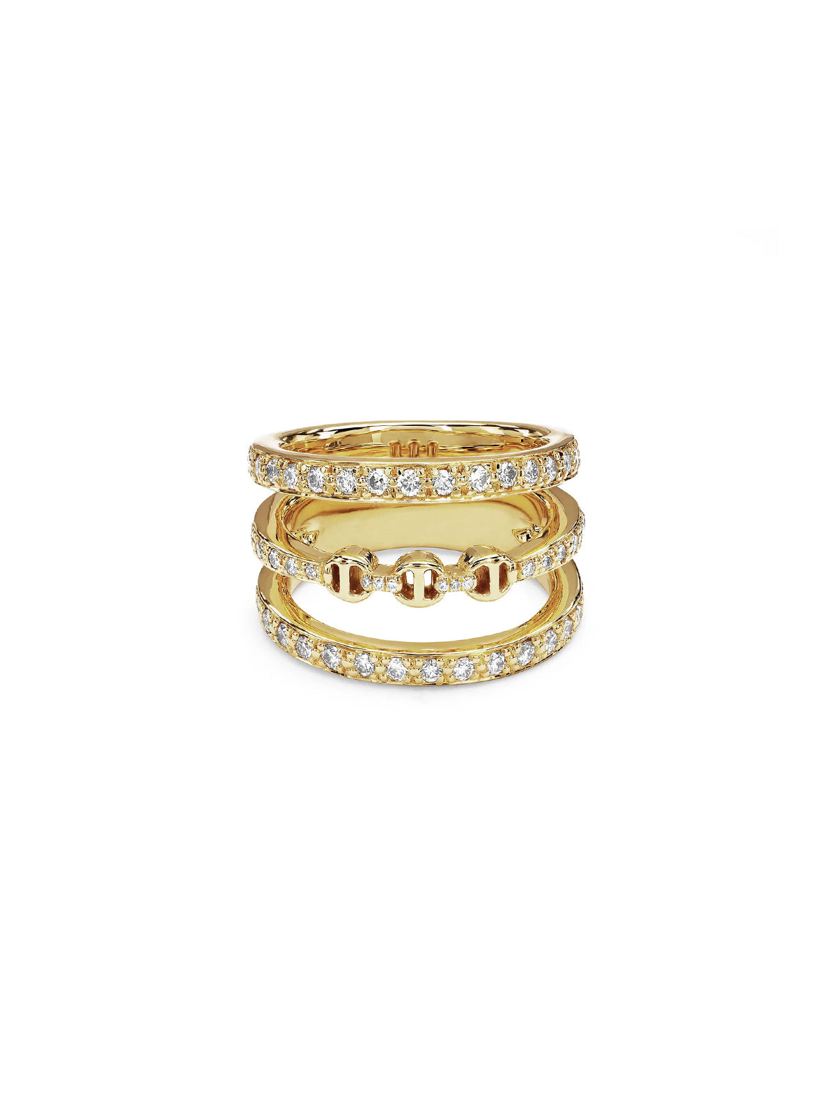 HOORSENBUHS Asset with Diamonds Ring 18k Yellow Gold