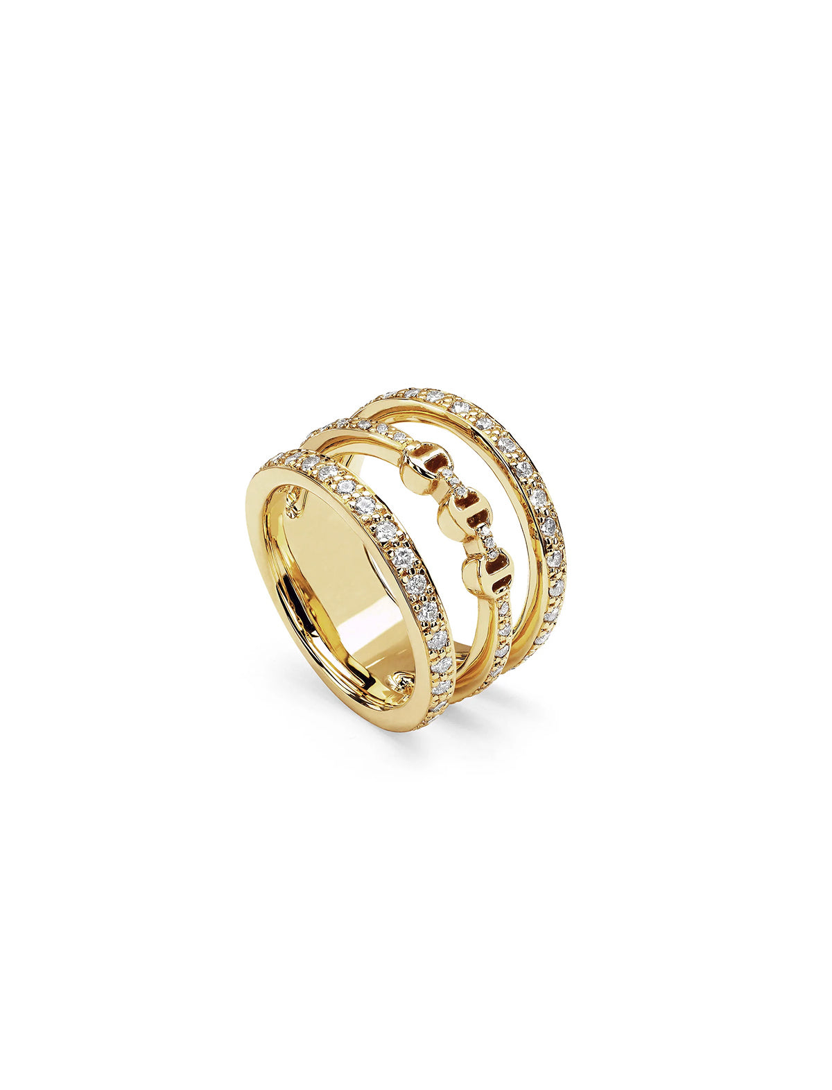 HOORSENBUHS Asset with Diamonds Ring 18k Yellow Gold