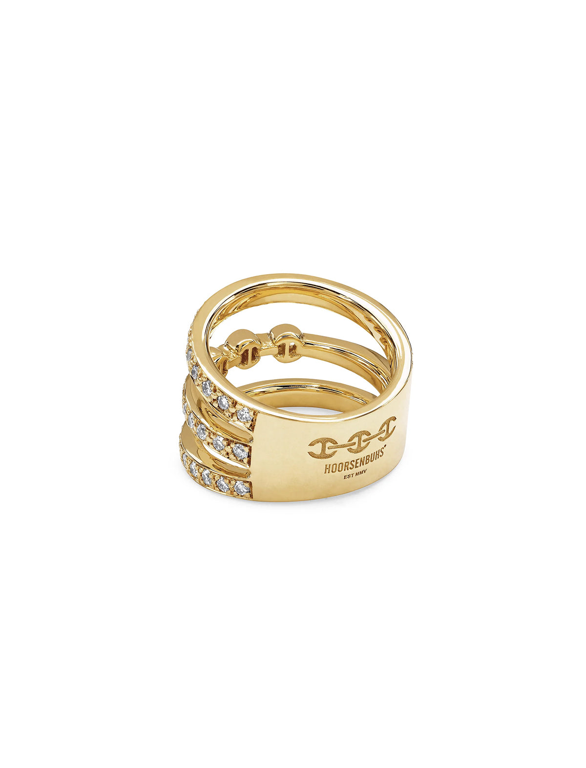 HOORSENBUHS Asset with Diamonds Ring 18k Yellow Gold