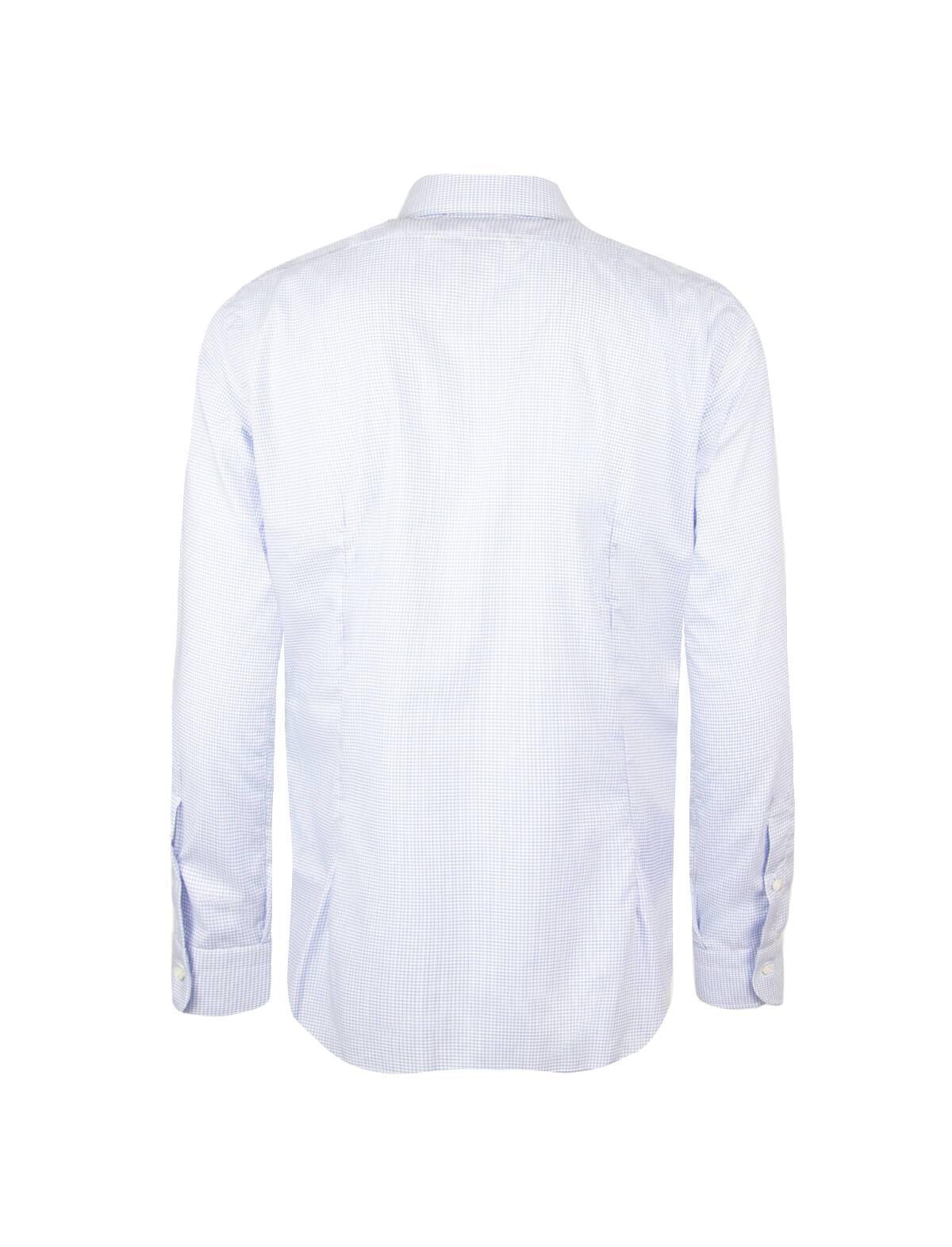 BARBA Journey Wrinkle-Resistant Shirt in White/Light Blue Checks | CLOSET Singapore