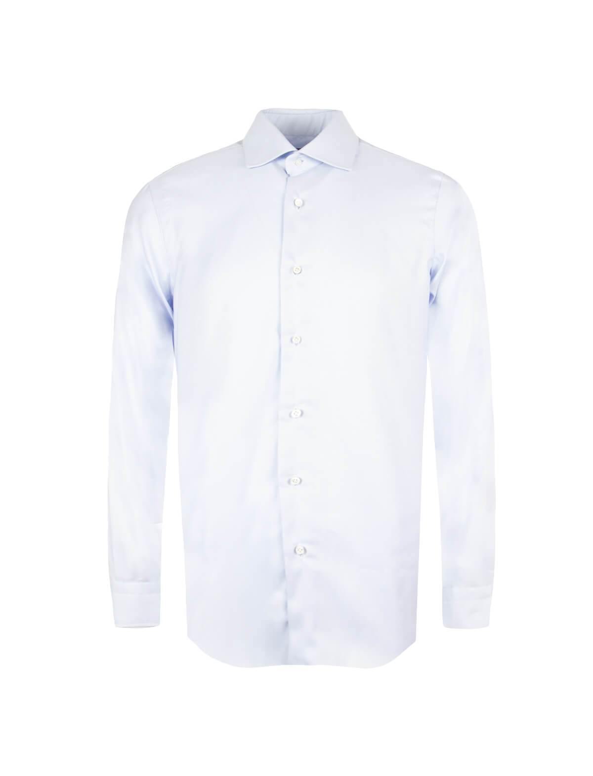 BARBA Journey Wrinkle-Resistant Textured Shirt in Light Blue | CLOSET Singapore